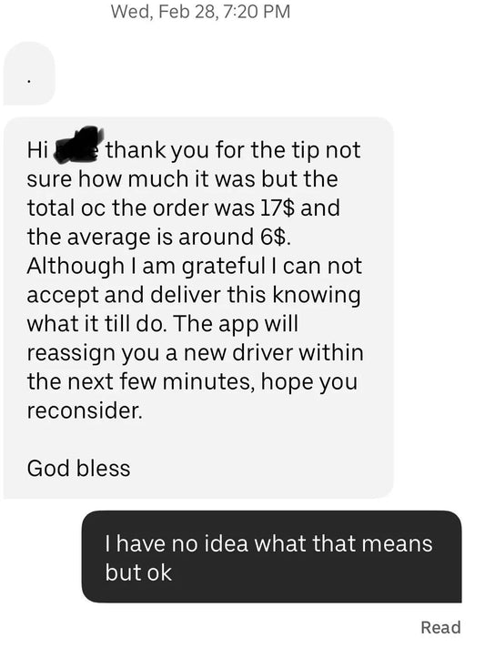 A woman was shamed by an Uber Eats delivery driver, after she ordered plan B, and they told her to ‘reconsider.’