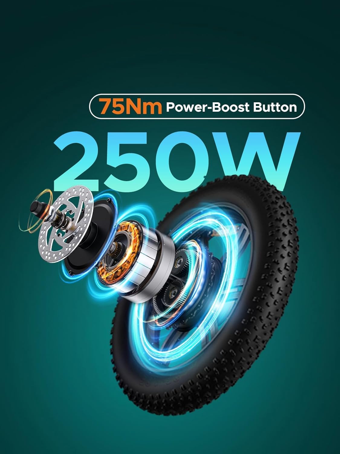 ENGWE L20 BOOST Electric Bike, 20‘’ ×4.0‘’ Fat Tire E-Bike for Adults 7 Speeds, 250W Motor 48V 13AhRemovable Battery Range up 120 km