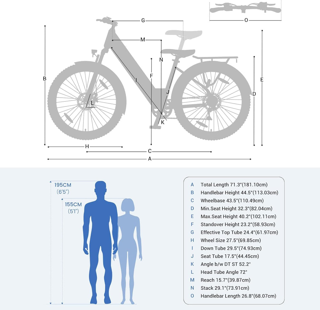 Touroll J1 ST 27.5" Electric Bike for Adults, 7 Speed Electric Bicycle with 36V 15.6Ah Removable Battery, 100km Range Pedal Assist City E Bike for Commute and Trekking, LCD Display, Dual Disc Brake