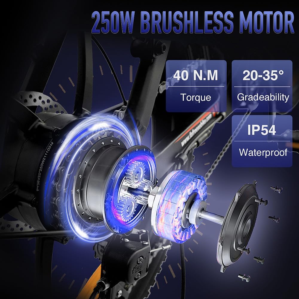 Fafrees F20 Folding Electric Bike for Adults, 36V 16Ah Removable Battery Ebike for Men and Ladies, 20 * 3.0 INCHES Fat Tire Pedal Assist E Bike, UK Stock