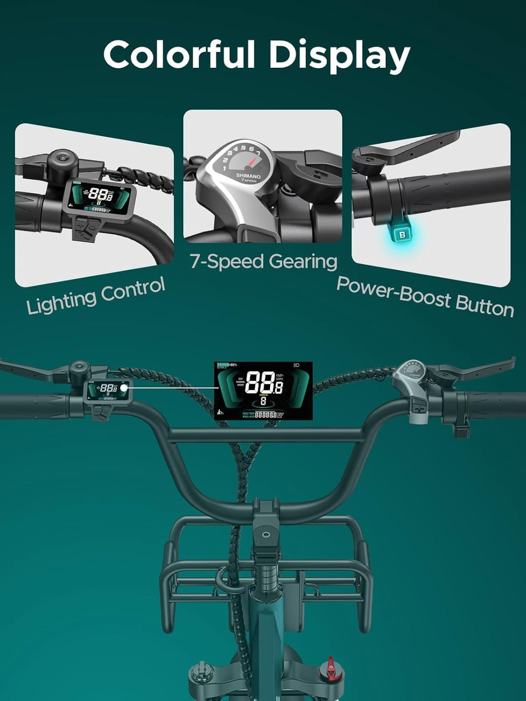 ENGWE L20 BOOST Electric Bike, 20‘’ ×4.0‘’ Fat Tire E-Bike for Adults 7 Speeds, 250W Motor 48V 13AhRemovable Battery Range up 120 km