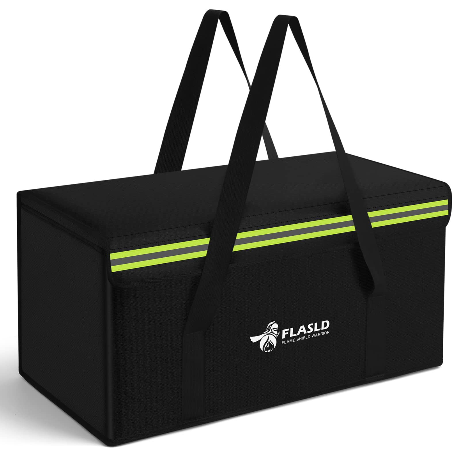 FLASLD Large Fireproof Document & Money Bags, Fireproof & Water Resistant Bag, Fireproof Folder Safe Bag for Cash, Valuables & Passport, with Silicone Coating & Zipper Closure, 60x30x30cm
