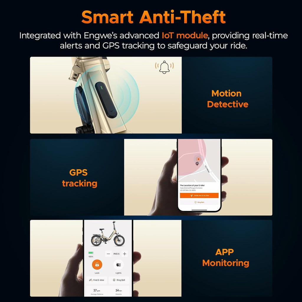 ENGWE L20 3.0 Pro Electric Bike with APP&IOT, 48V 15Ah E-Bike with Battery up to 160km, Torque Sensor and Hydraulic Brake, 20 * 3.0 Tyres, Fully charged in 2h