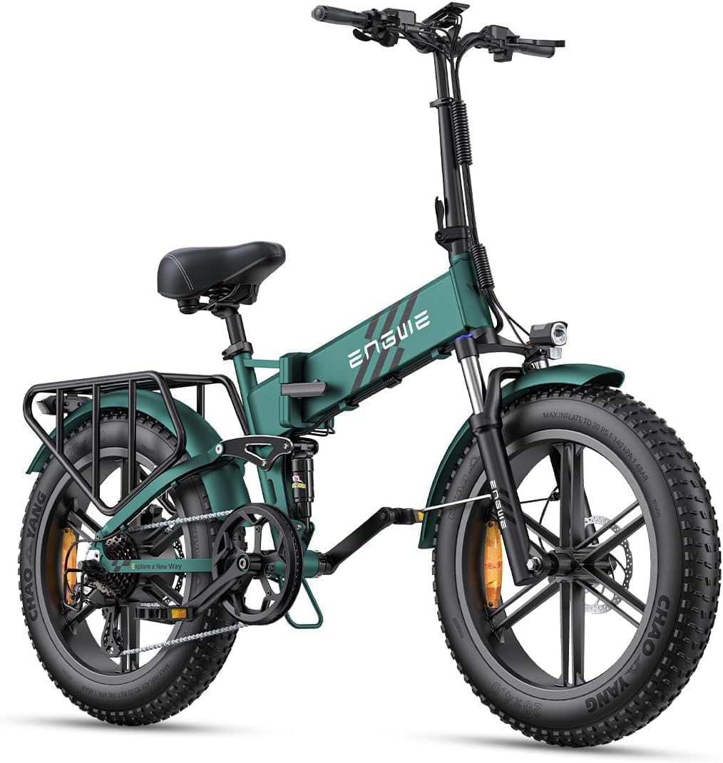 ENGWE ENGINE Pro 2.0 Electric Bike Folding E-Bike for Adults, 20''*4.0 Fat Tire Electric Bicycle, 48V16Ah Battery e-bike, Shimano 8-Gears All -Terrain