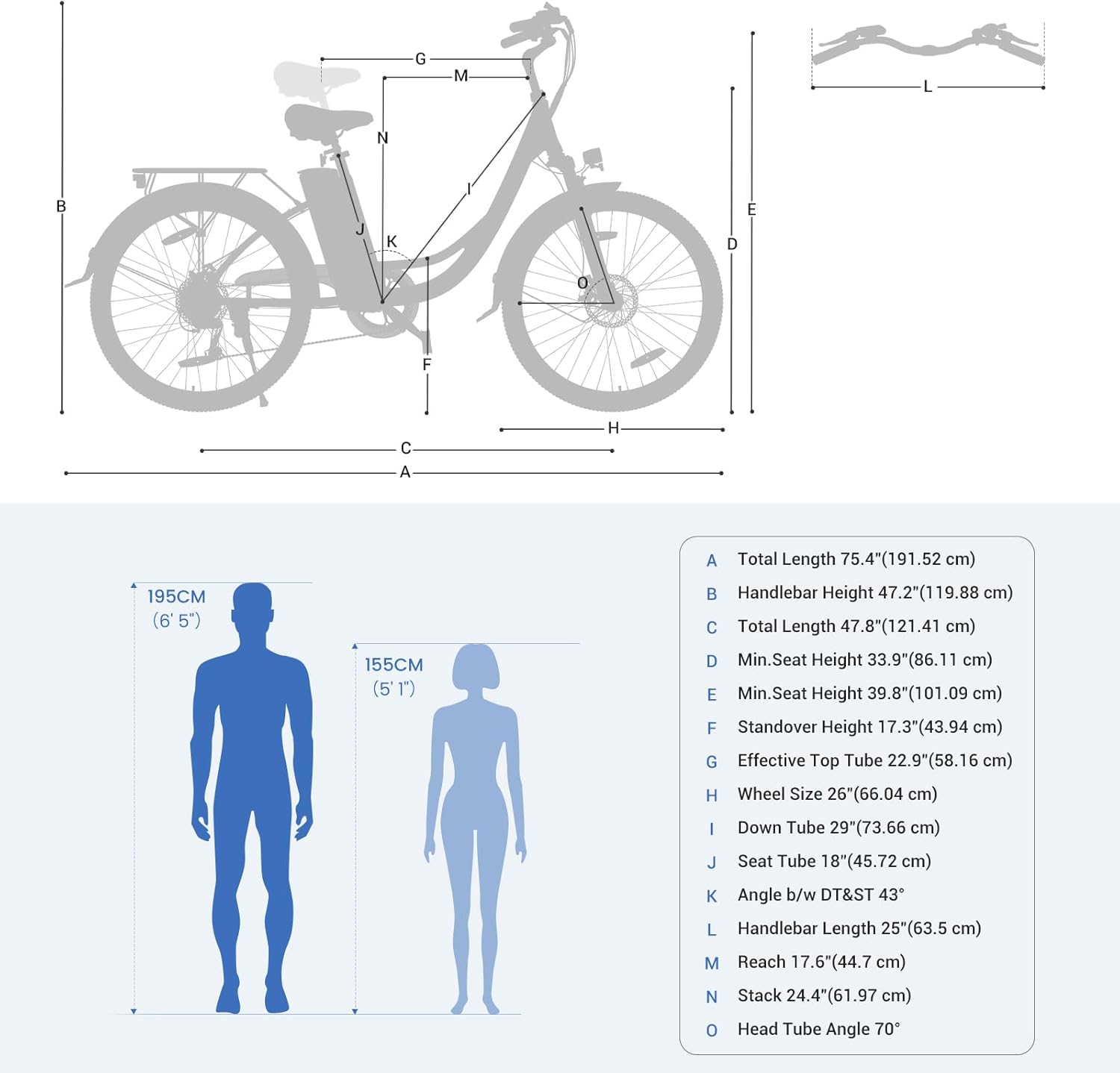 Touroll B1 Electric Bike for Adults, 26'' City Urban E-Bike, 36V 15.6Ah Removable Battery, 7 Speed Adjustable Seat Height Electric Bicycle
