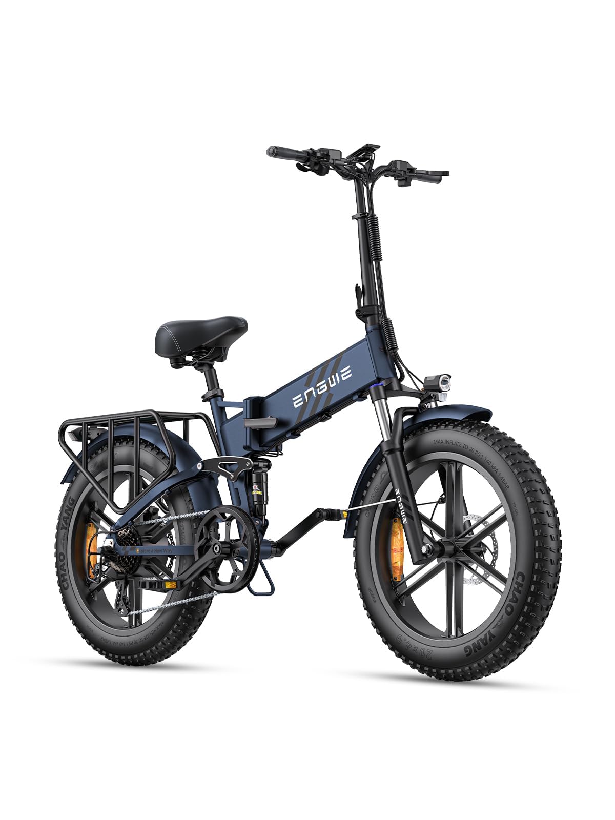 ENGWE ENGINE Pro 2.0 Electric Bike Folding E-Bike for Adults, 20''*4.0 Fat Tire Electric Bicycle, 48V16Ah Battery e-bike, Shimano 8-Gears All -Terrain