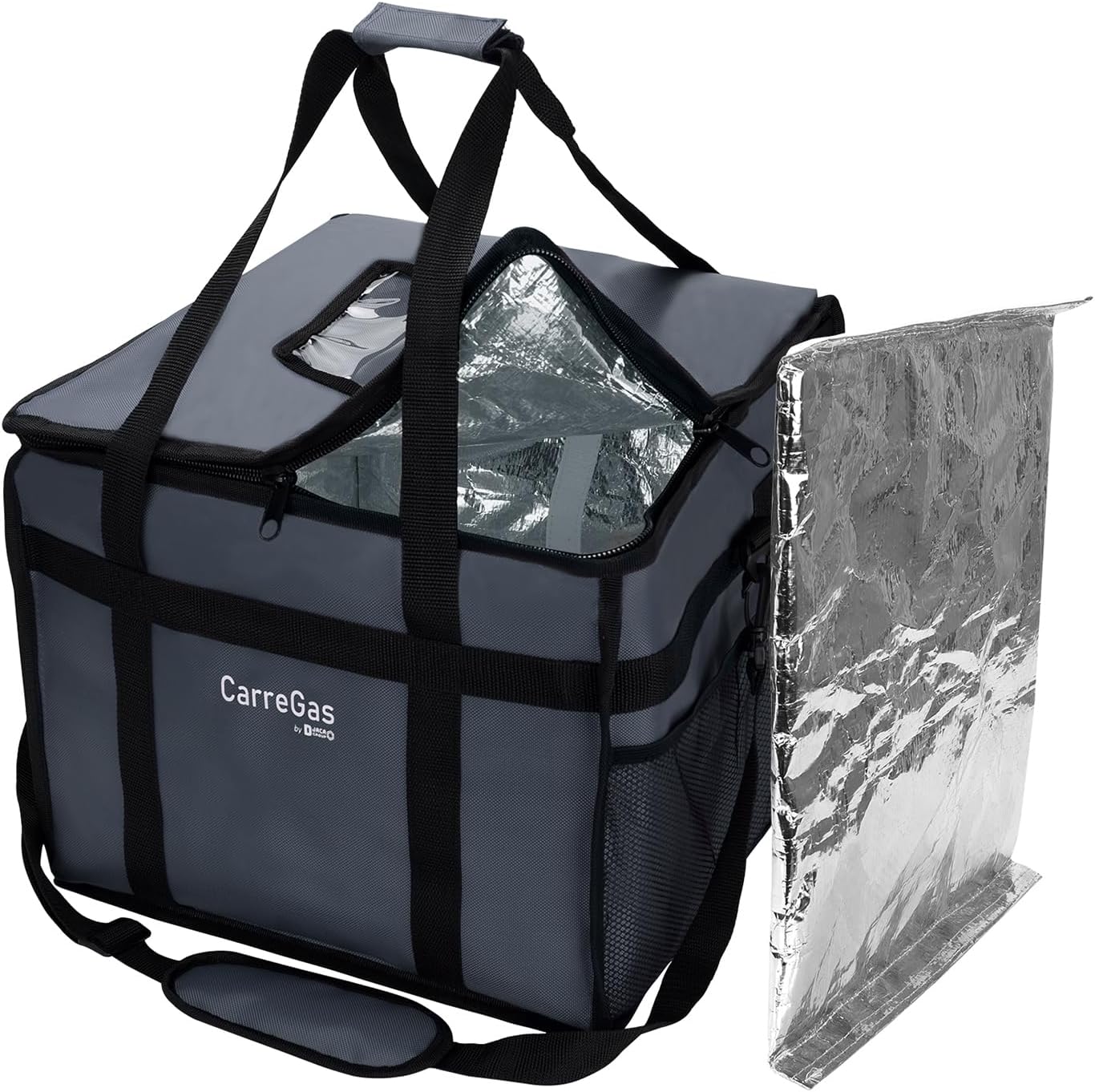 Backpack Premium Food Delivery Bag, Thermal Insulated Cooler Bag Large Capacity Suitable for Cold and Hot Food with Dividers, Takeaway Home Delivery, Suitable for Bike 40x40x43cm 68L