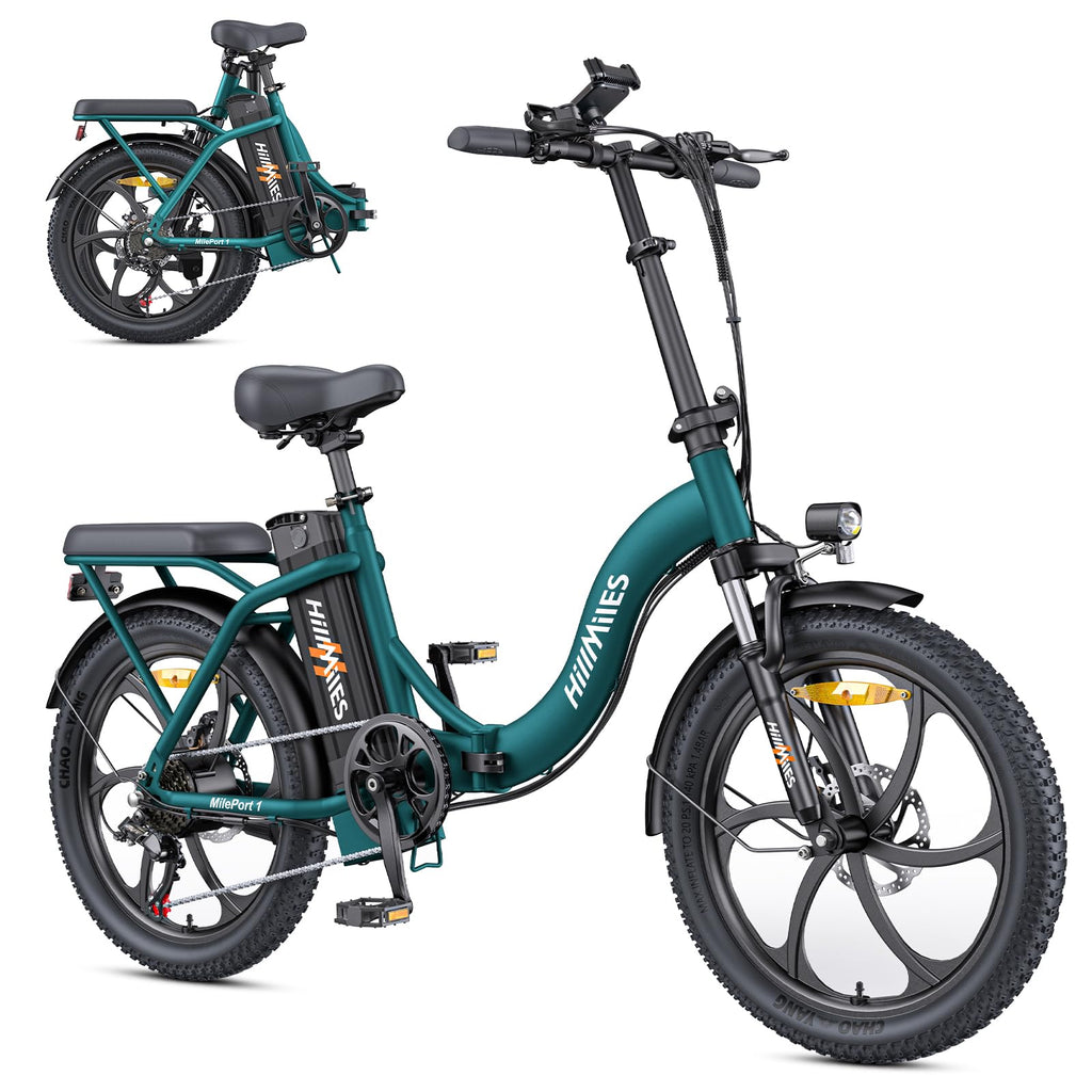 MilePort 1 Electric Bike for Adults with 36V 13AH Removable Battery, 20"*3.0" Fat Tire Folding Electric Bicycle with Top Speed 25KM/H &100KM Long Range, 250W Motor City Commuter Ebike