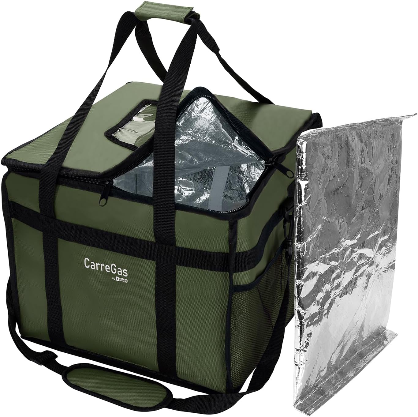 Backpack Premium Food Delivery Bag, Thermal Insulated Cooler Bag Large Capacity Suitable for Cold and Hot Food with Dividers, Takeaway Home Delivery, Suitable for Bike 40x40x43cm 68L