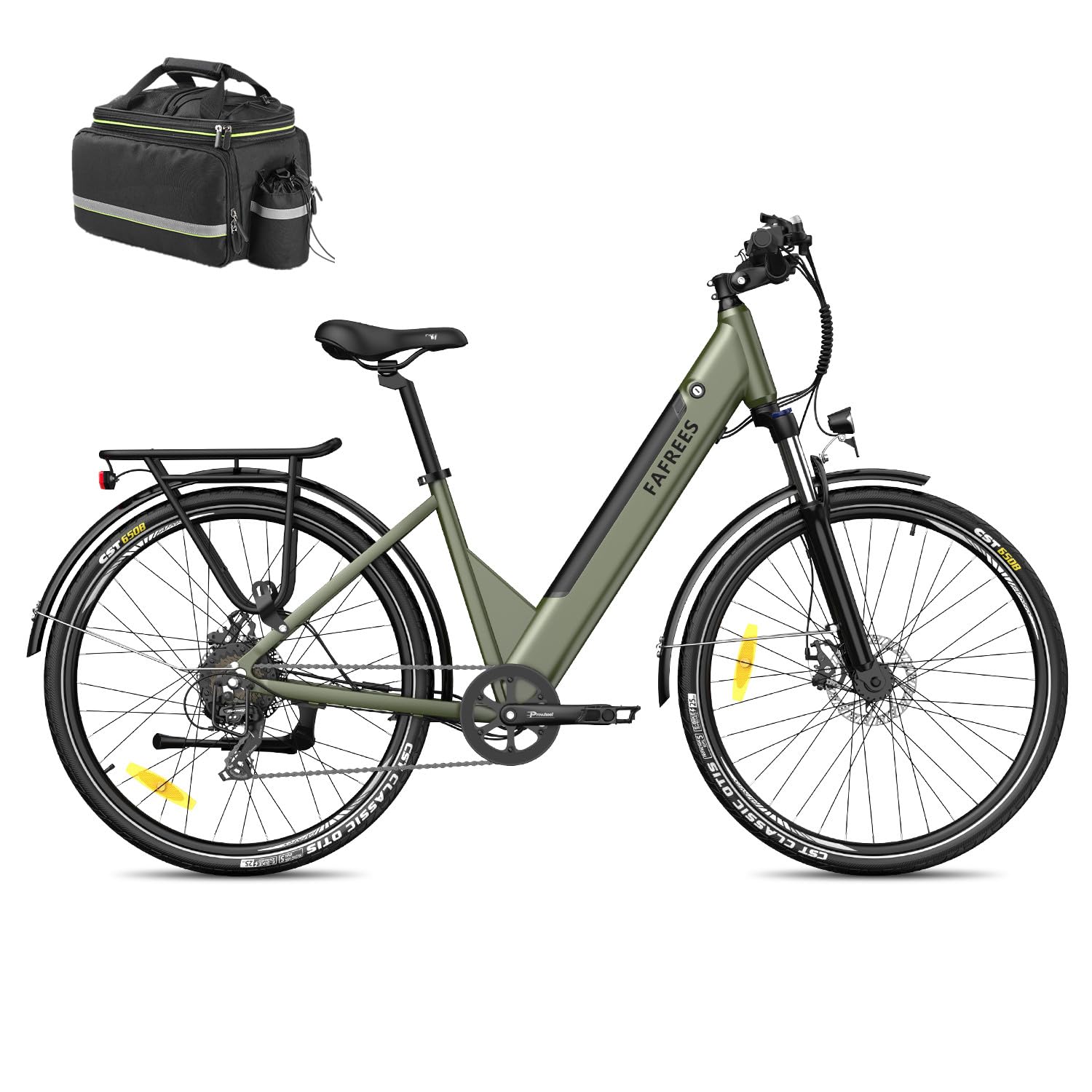 Fafrees Electric Bike for Adults WITH APP, 36V 14.5Ah/522Wh Removable Battery 100KM Pedal Assist Ebike, 27.5" Electric Bikes, 250W Electric Bicycle for City, 7 Speed Gears, F28 PRO EAPC