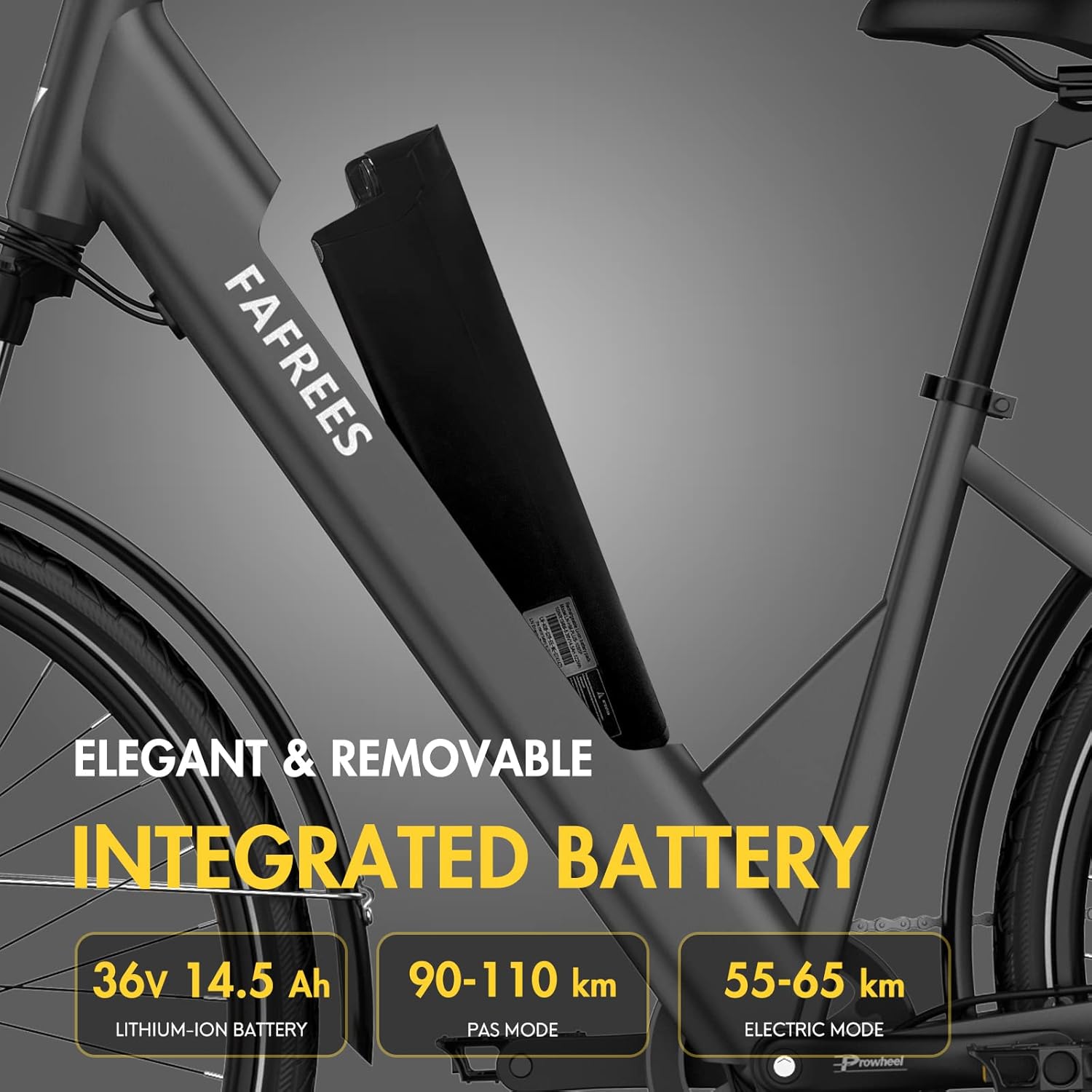 Fafrees Electric Bike for Adults WITH APP, 36V 14.5Ah/522Wh Removable Battery 100KM Pedal Assist Ebike, 27.5" Electric Bikes, 250W Electric Bicycle for City, 7 Speed Gears, F28 PRO EAPC