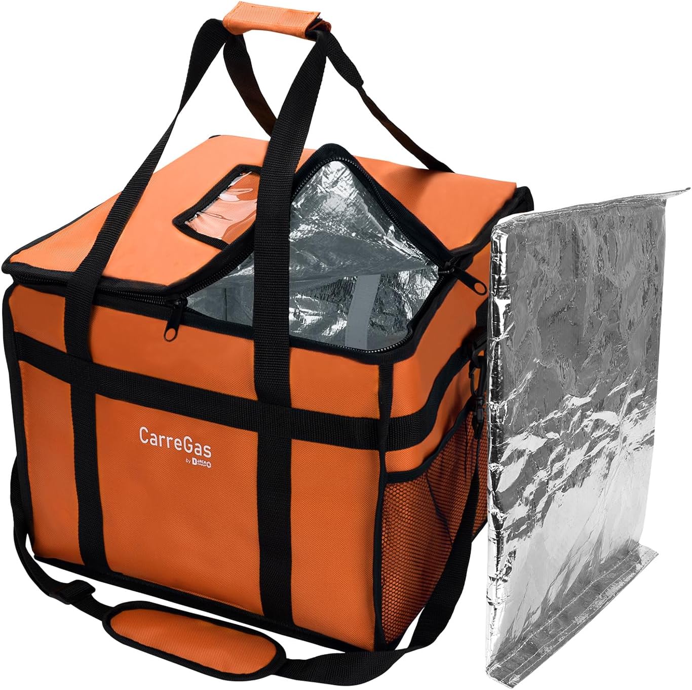 Backpack Premium Food Delivery Bag, Thermal Insulated Cooler Bag Large Capacity Suitable for Cold and Hot Food with Dividers, Takeaway Home Delivery, Suitable for Bike 40x40x43cm 68L