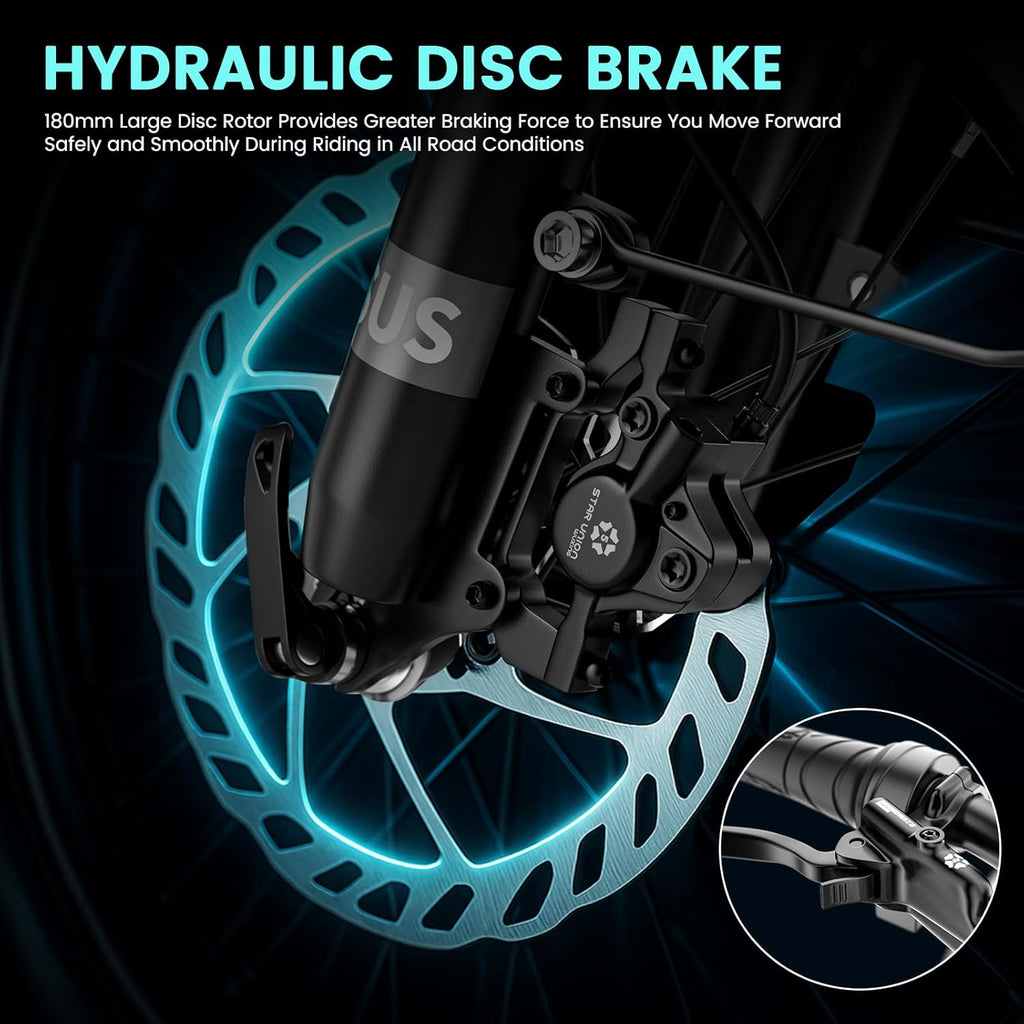 MOONCOOL Folding Electric Bike for Adults, 20" Folding Electric Trike with 36V 20AH Removable Battery, 250W Motor Electric Bicycle, LCD-Display, Range 167KM, IP65, 45NM E-Bikes with Large Baskets