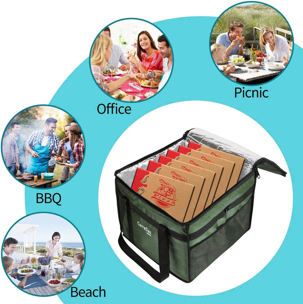Backpack Premium Food Delivery Bag, Thermal Insulated Cooler Bag Large Capacity Suitable for Cold and Hot Food with Dividers, Takeaway Home Delivery, Suitable for Bike 40x40x43cm 68L
