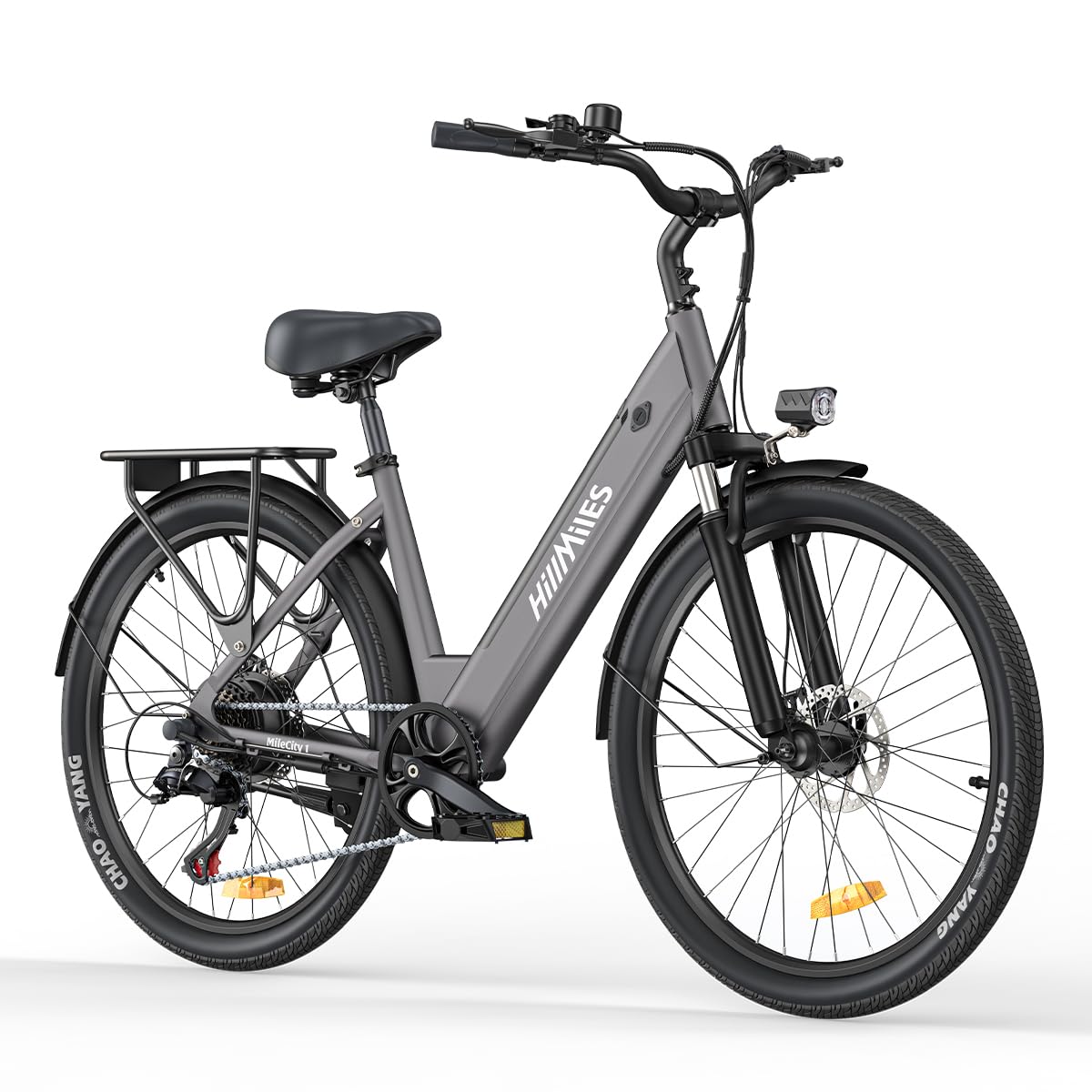 MileCity1 26" Electric Bike for Adults, 7 Speed Electric Bicycle with 36V 13Ah Removable Battery, 25km/h & 80-100km Range E Bike for Urban Commuters with Rear Rack, IP65 Waterproof