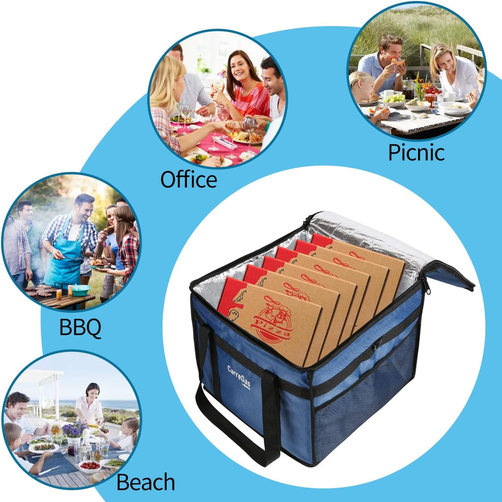 Backpack Premium Food Delivery Bag, Thermal Insulated Cooler Bag Large Capacity Suitable for Cold and Hot Food with Dividers, Takeaway Home Delivery, Suitable for Bike 40x40x43cm 68L