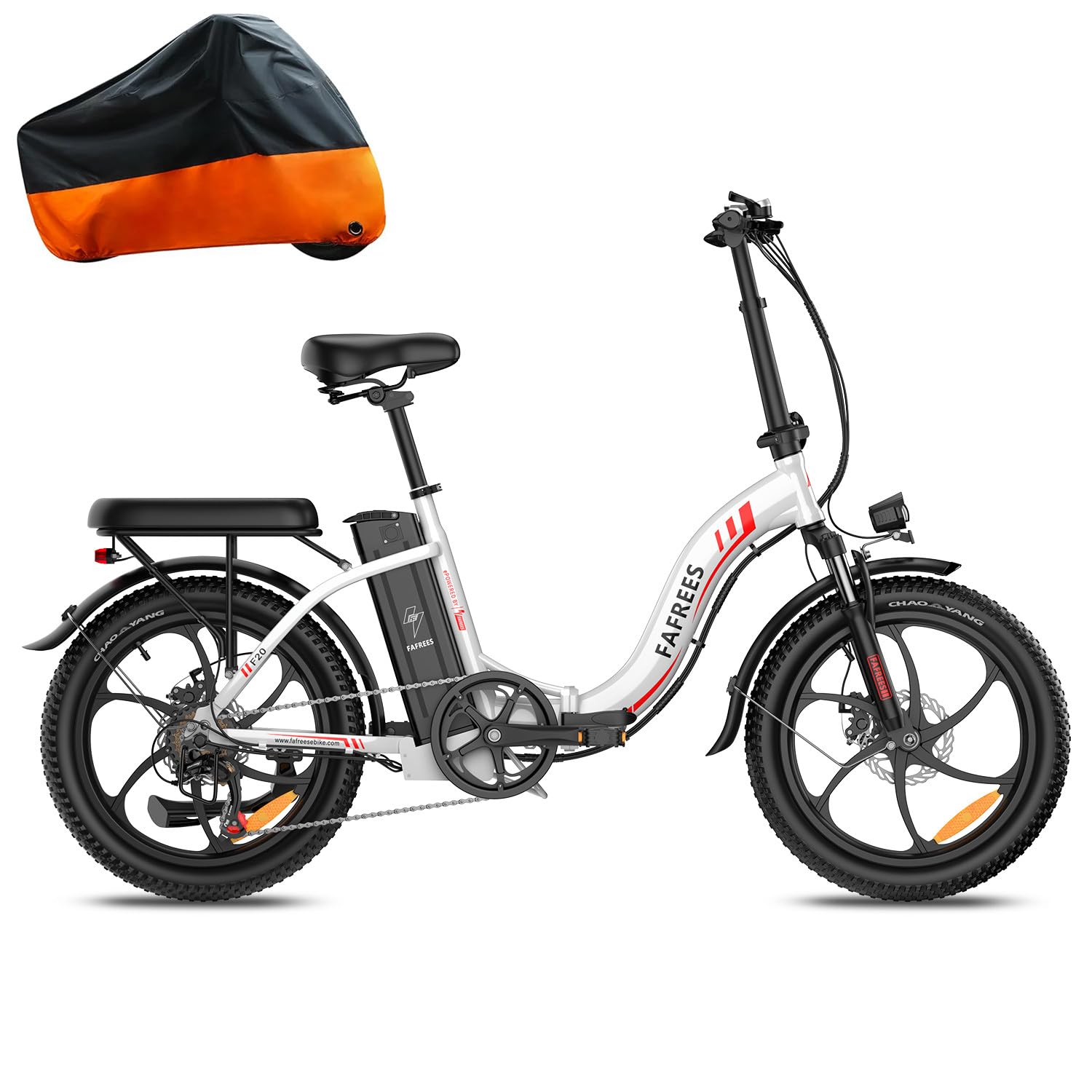 Fafrees F20 Folding Electric Bike for Adults, 36V 16Ah Removable Battery Ebike for Men and Ladies, 20 * 3.0 INCHES Fat Tire Pedal Assist E Bike, UK Stock