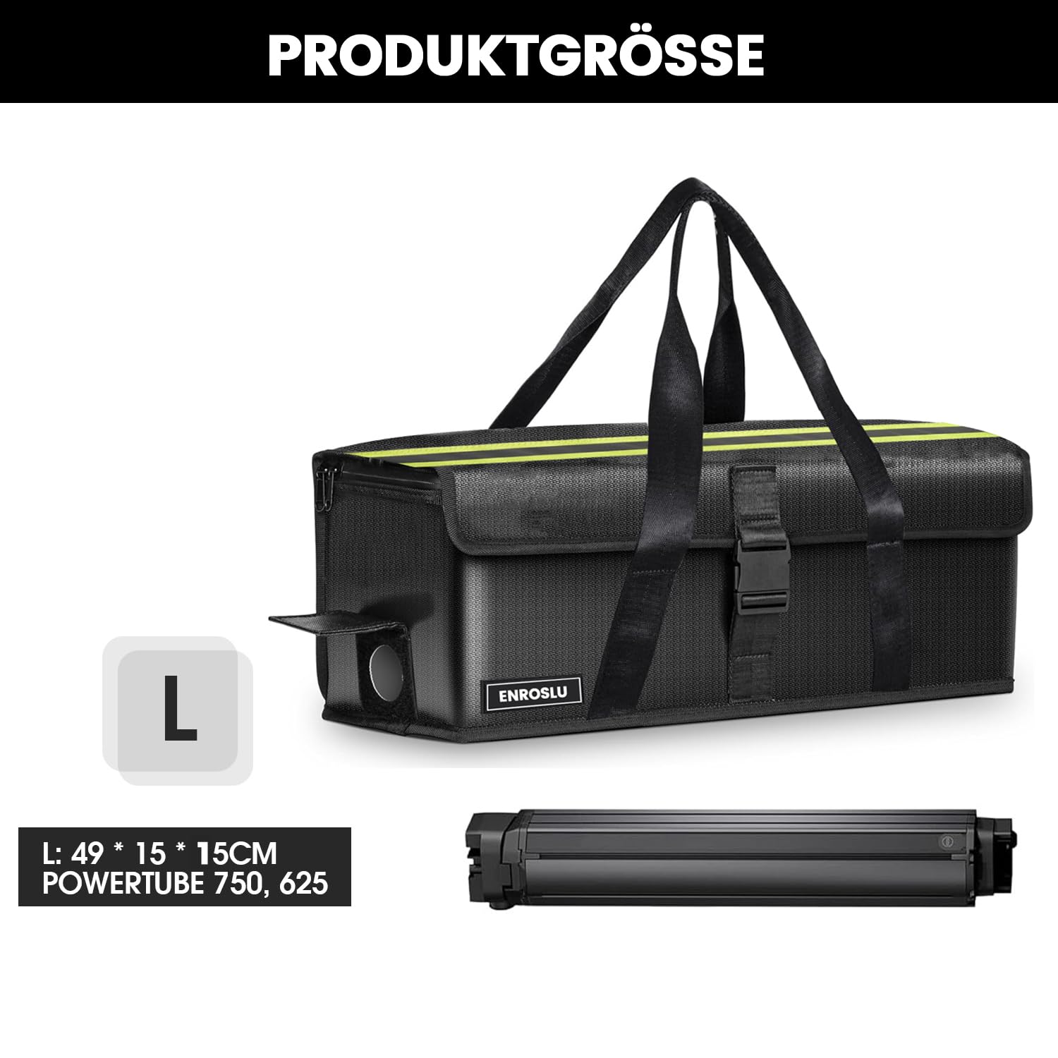 Ebike Battery Bag, 8 Layers Fire Protection, Fireproof Battery Bag up to 1800°C, Waterproof, Explosion-Proof, Transport, Charging