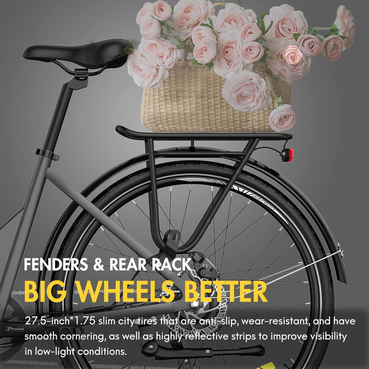 Fafrees Electric Bike for Adults WITH APP, 36V 14.5Ah/522Wh Removable Battery 100KM Pedal Assist Ebike, 27.5" Electric Bikes, 250W Electric Bicycle for City, 7 Speed Gears, F28 PRO EAPC