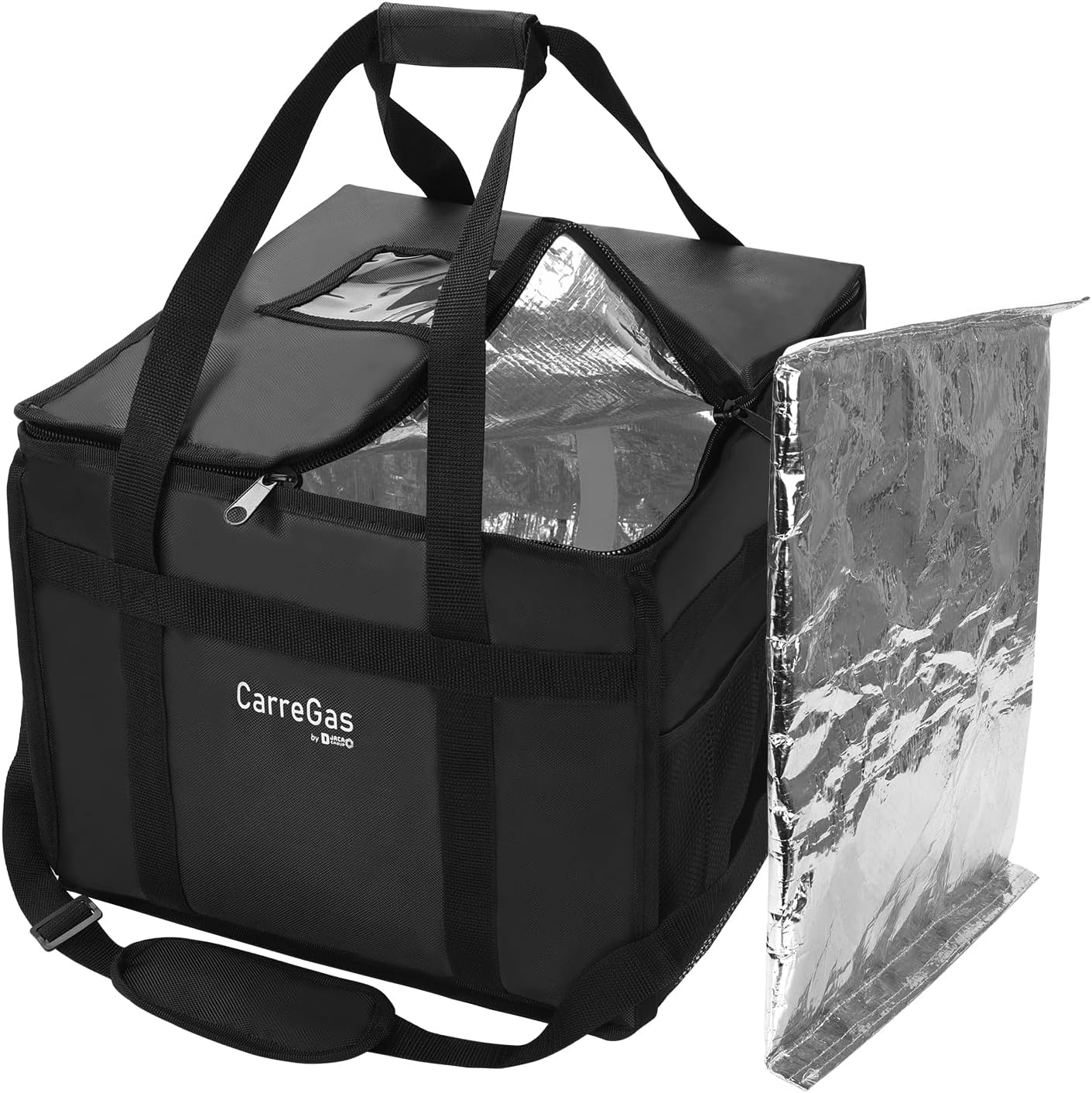 Backpack Premium Food Delivery Bag, Thermal Insulated Cooler Bag Large Capacity Suitable for Cold and Hot Food with Dividers, Takeaway Home Delivery, Suitable for Bike 40x40x43cm 68L