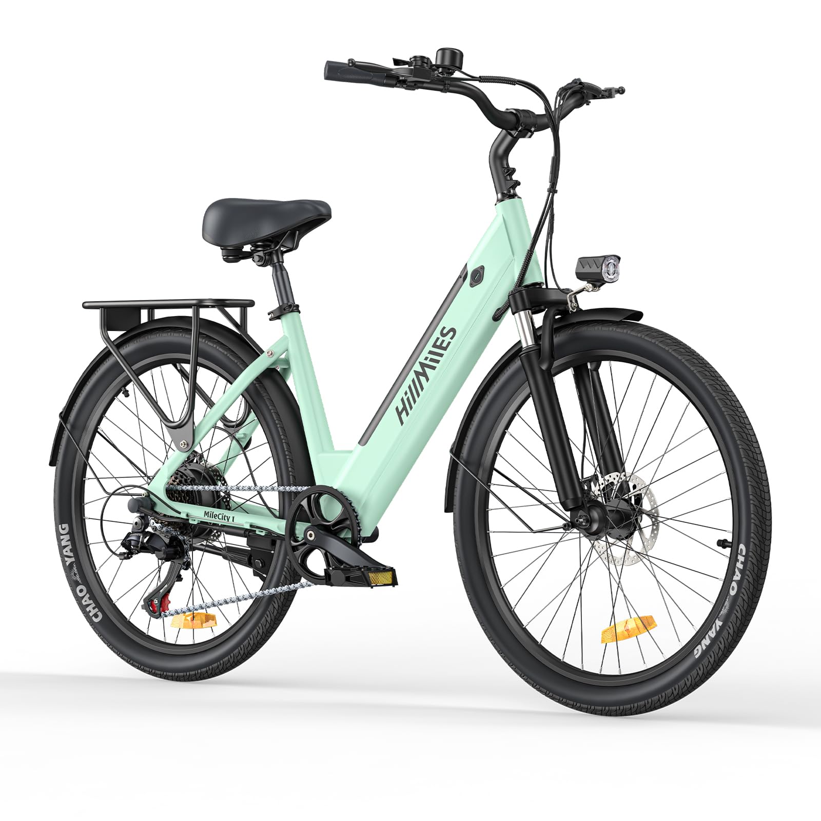 MileCity1 26" Electric Bike for Adults, 7 Speed Electric Bicycle with 36V 13Ah Removable Battery, 25km/h & 80-100km Range E Bike for Urban Commuters with Rear Rack, IP65 Waterproof