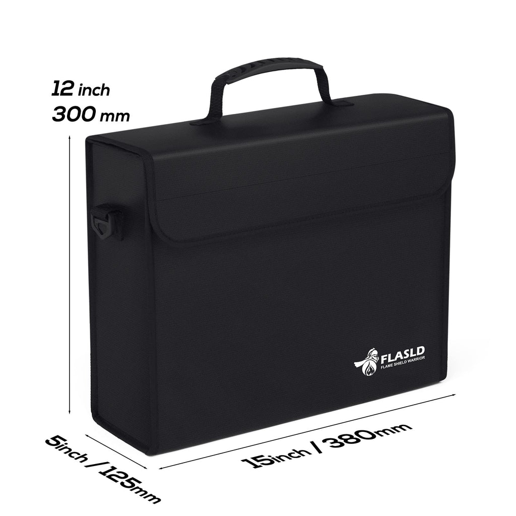 FLASLD Large Fireproof Document & Money Bags, Fireproof & Water Resistant Bag, Fireproof Folder Safe Bag for Cash, Valuables & Passport, with Silicone Coating & Zipper Closure, 60x30x30cm