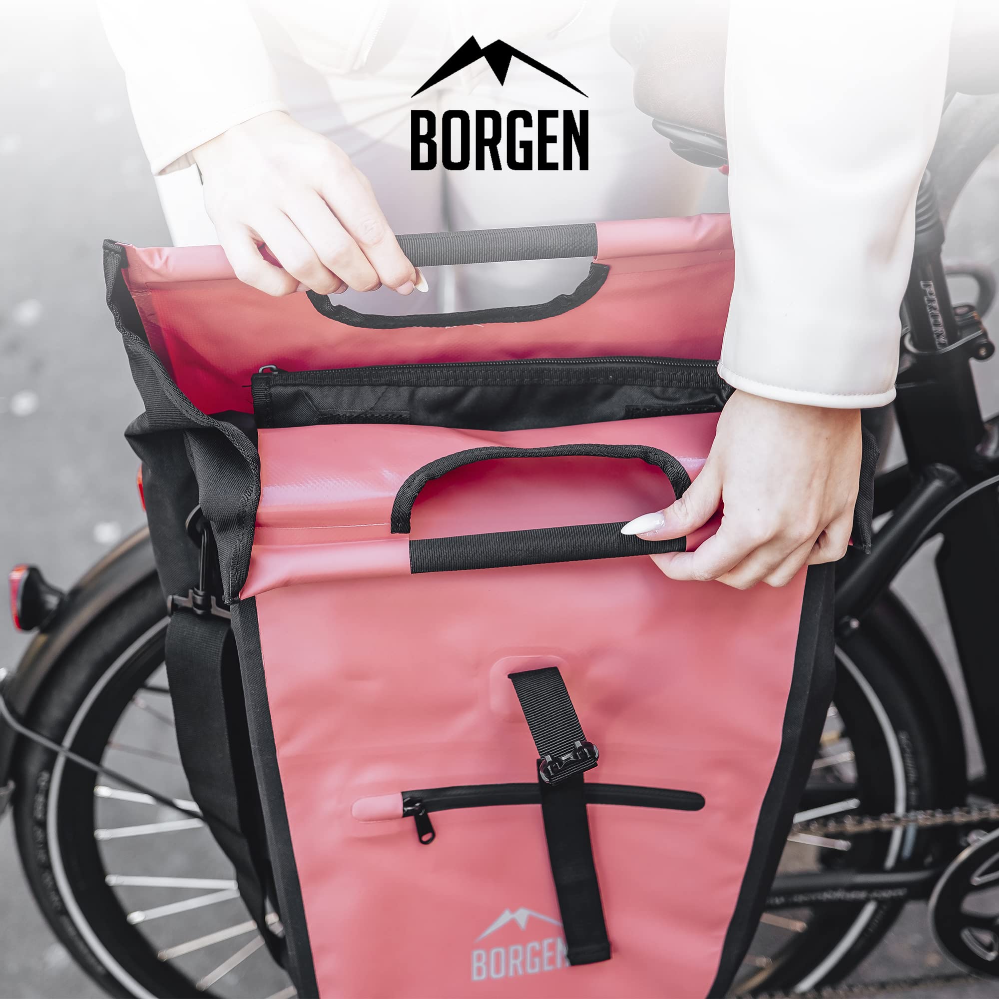 Borgen Bicycle Shopping Luggage Rack Bag - 23L with Removable Cooling Insert - Usable as Bicycle and Carrier Bag