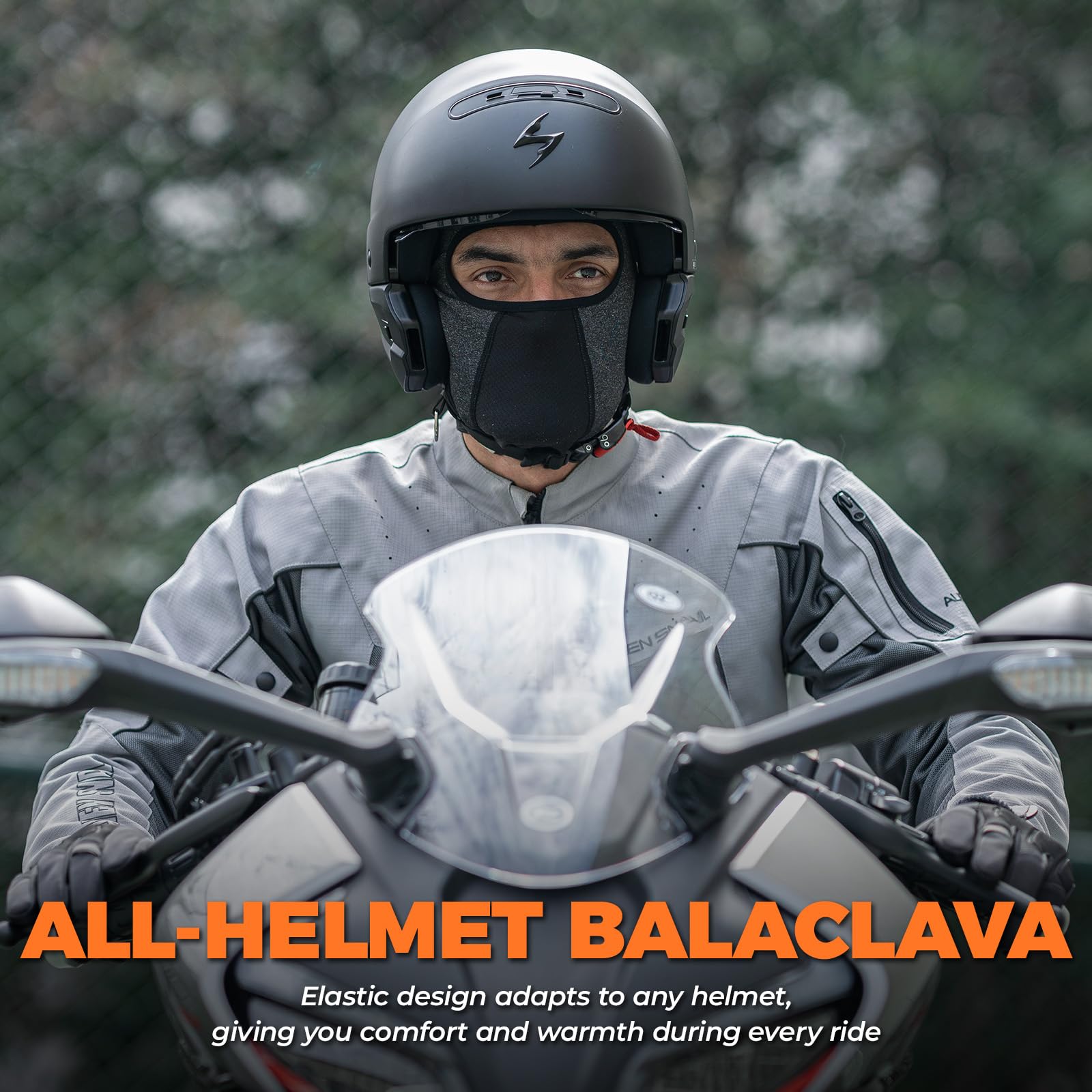 ROCKBROS Windproof Balaclava Breathable Face Cover Winter Thermal Fleece Neck Warmer Headcover Outdoor Sports Cycling Skiing Hats Fit Helmet Elastic Headwear 54-62CM