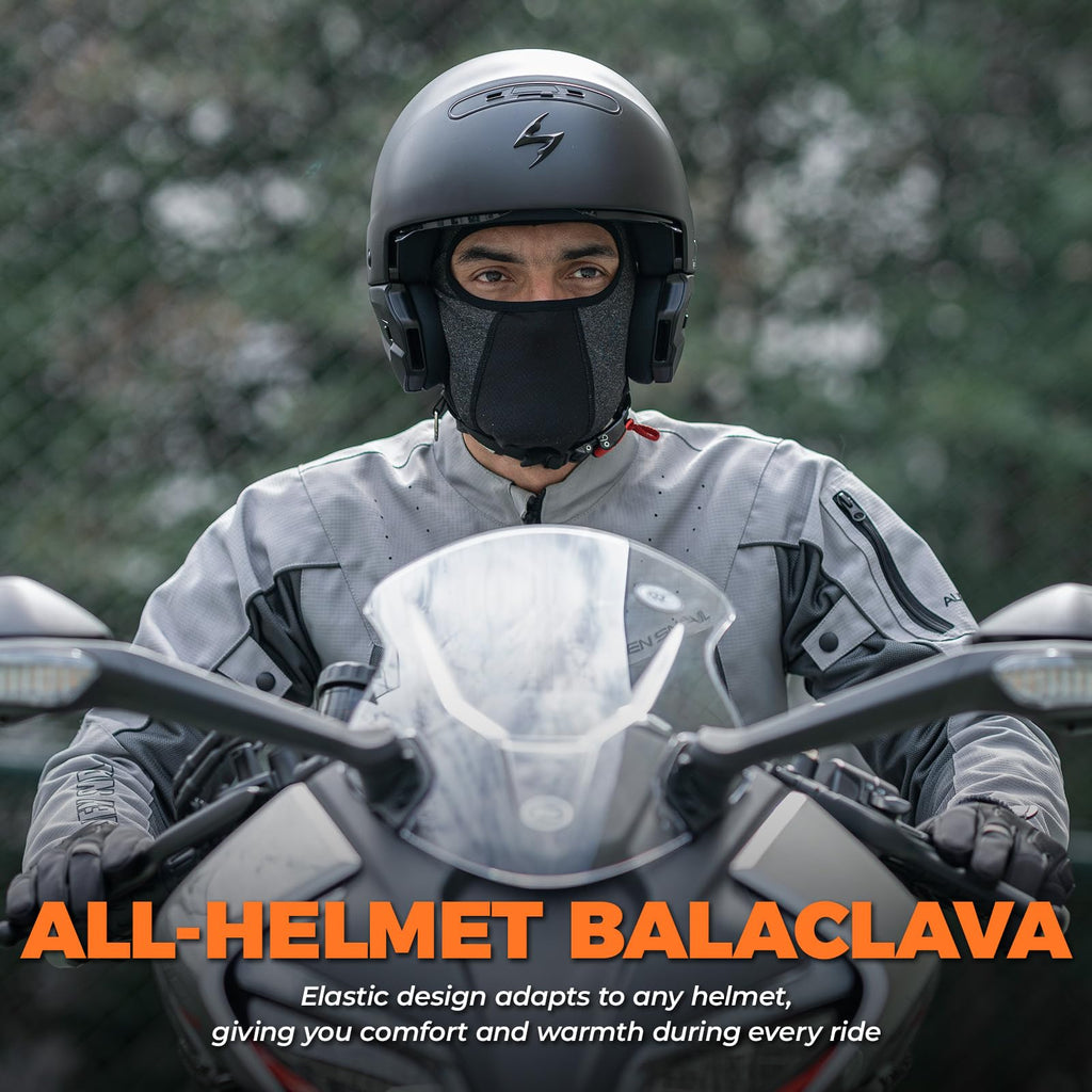 ROCKBROS Windproof Balaclava Breathable Face Cover Winter Thermal Fleece Neck Warmer Headcover Outdoor Sports Cycling Skiing Hats Fit Helmet Elastic Headwear 54-62CM