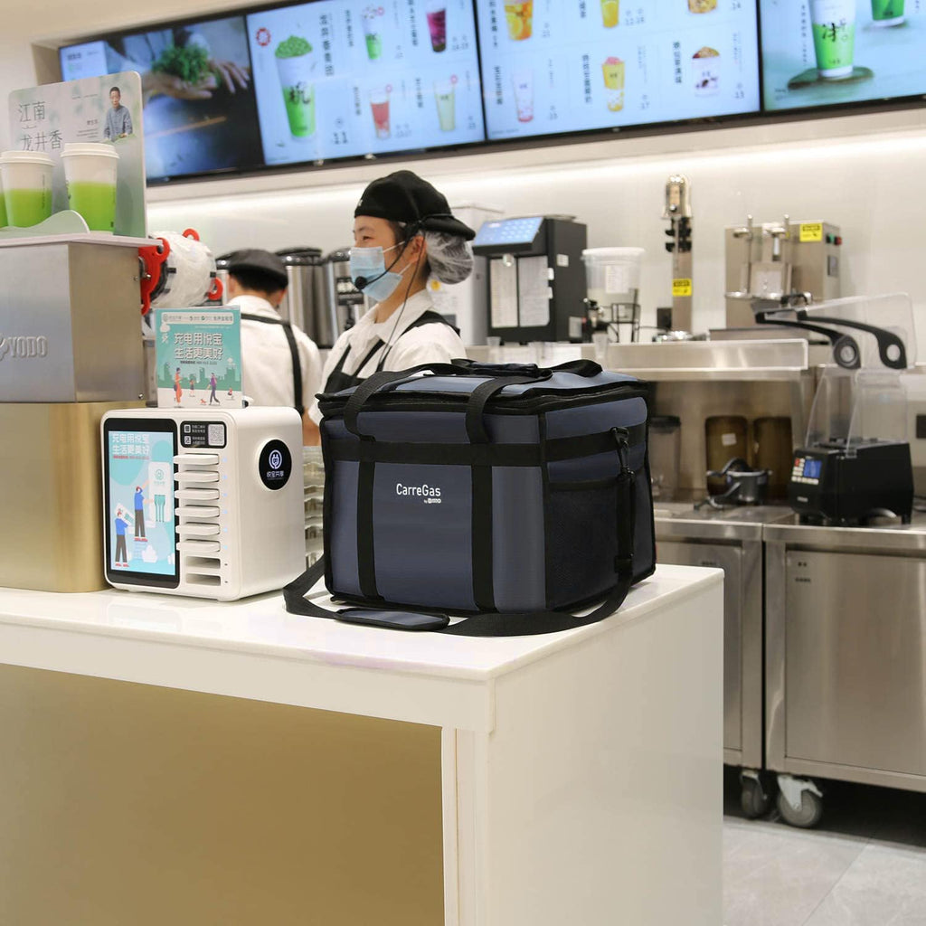 Backpack Premium Food Delivery Bag, Thermal Insulated Cooler Bag Large Capacity Suitable for Cold and Hot Food with Dividers, Takeaway Home Delivery, Suitable for Bike 40x40x43cm 68L