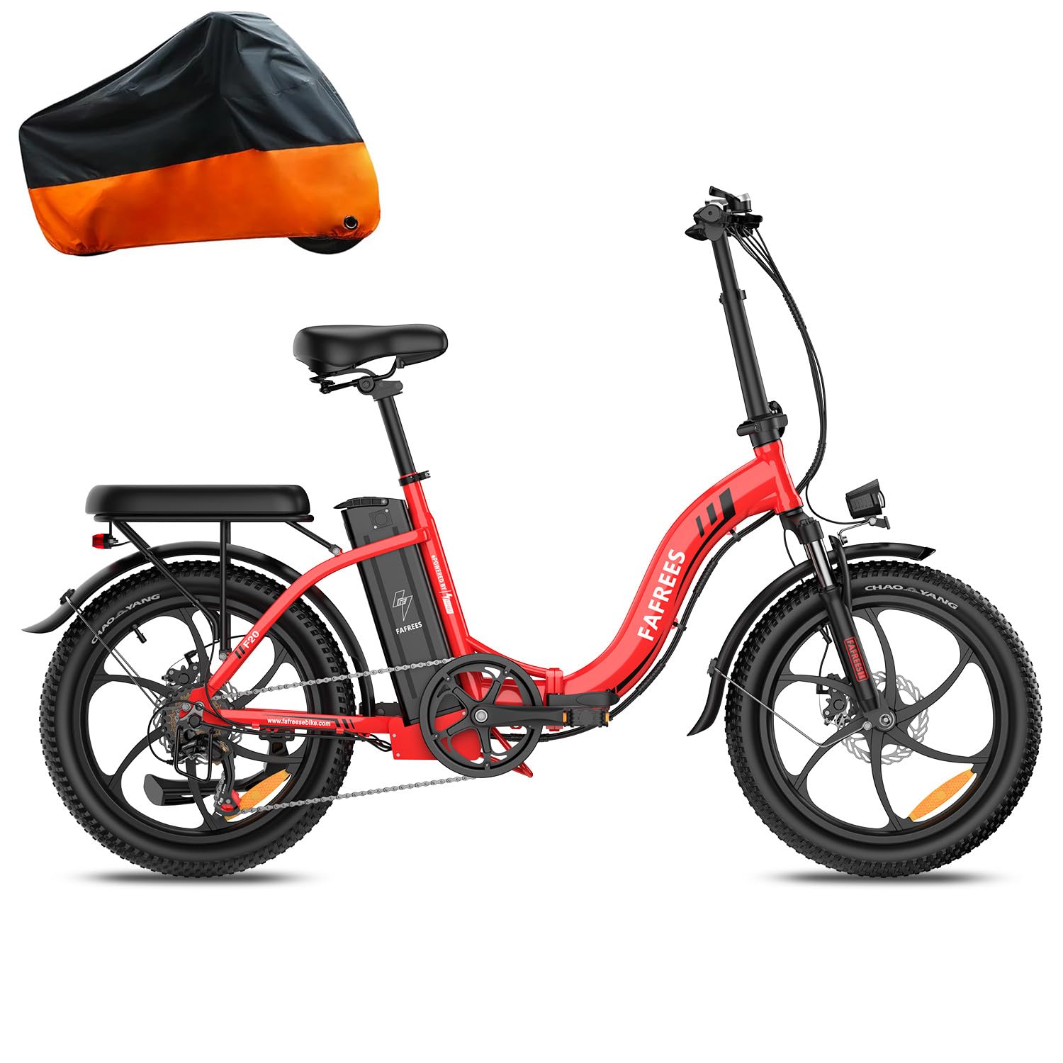 Fafrees F20 Folding Electric Bike for Adults, 36V 16Ah Removable Battery Ebike for Men and Ladies, 20 * 3.0 INCHES Fat Tire Pedal Assist E Bike, UK Stock