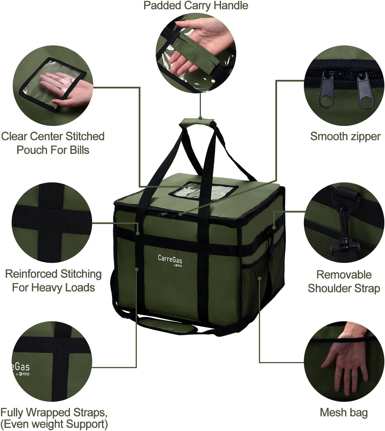 Backpack Premium Food Delivery Bag, Thermal Insulated Cooler Bag Large Capacity Suitable for Cold and Hot Food with Dividers, Takeaway Home Delivery, Suitable for Bike 40x40x43cm 68L