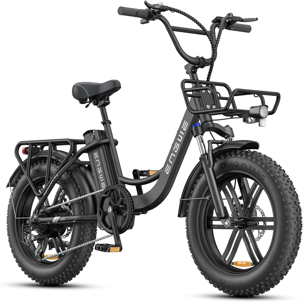 ENGWE L20 BOOST Electric Bike, 20‘’ ×4.0‘’ Fat Tire E-Bike for Adults 7 Speeds, 250W Motor 48V 13AhRemovable Battery Range up 120 km