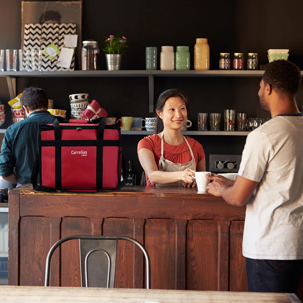 Backpack Premium Food Delivery Bag, Thermal Insulated Cooler Bag Large Capacity Suitable for Cold and Hot Food with Dividers, Takeaway Home Delivery, Suitable for Bike 40x40x43cm 68L