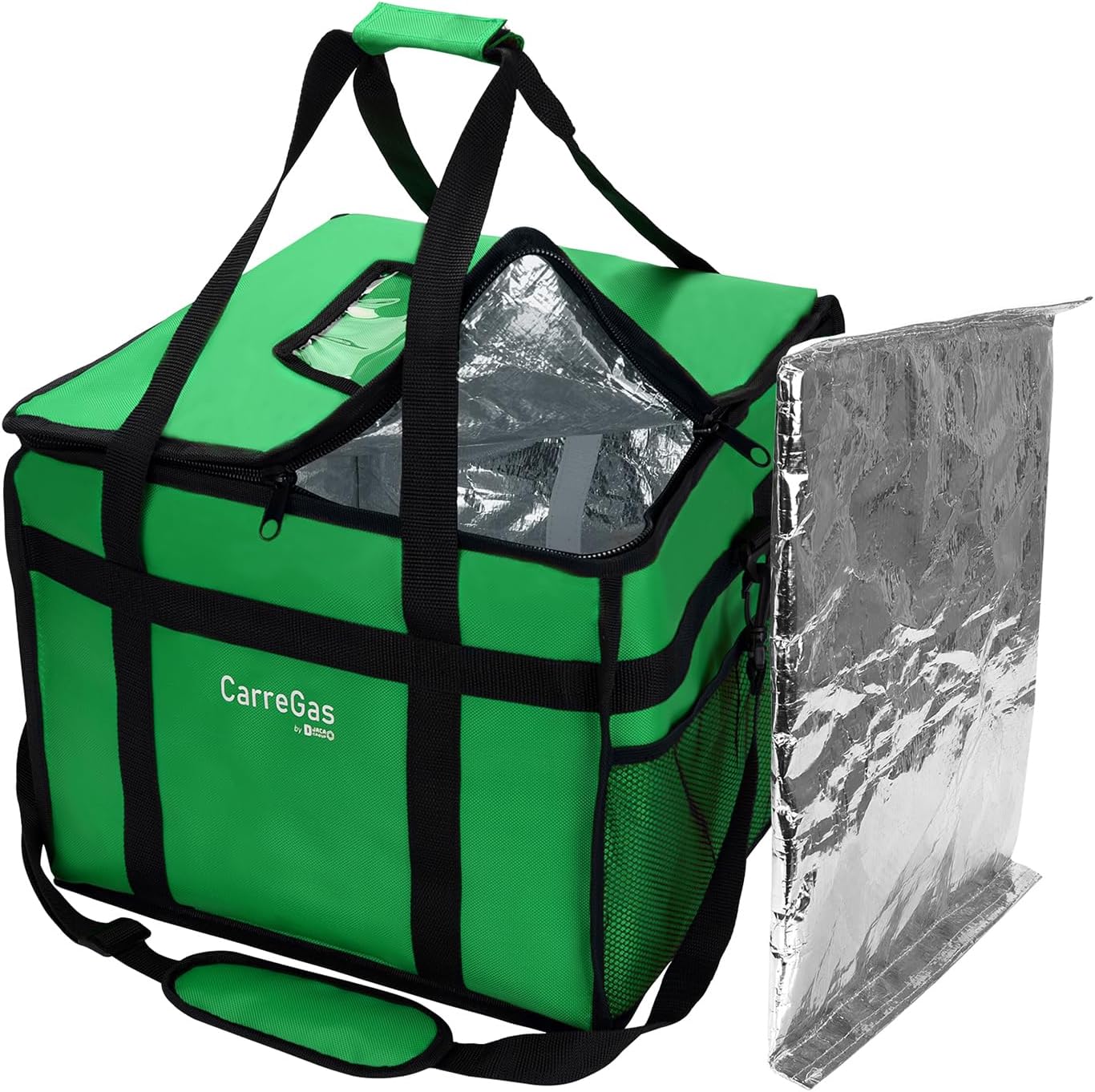 Backpack Premium Food Delivery Bag, Thermal Insulated Cooler Bag Large Capacity Suitable for Cold and Hot Food with Dividers, Takeaway Home Delivery, Suitable for Bike 40x40x43cm 68L