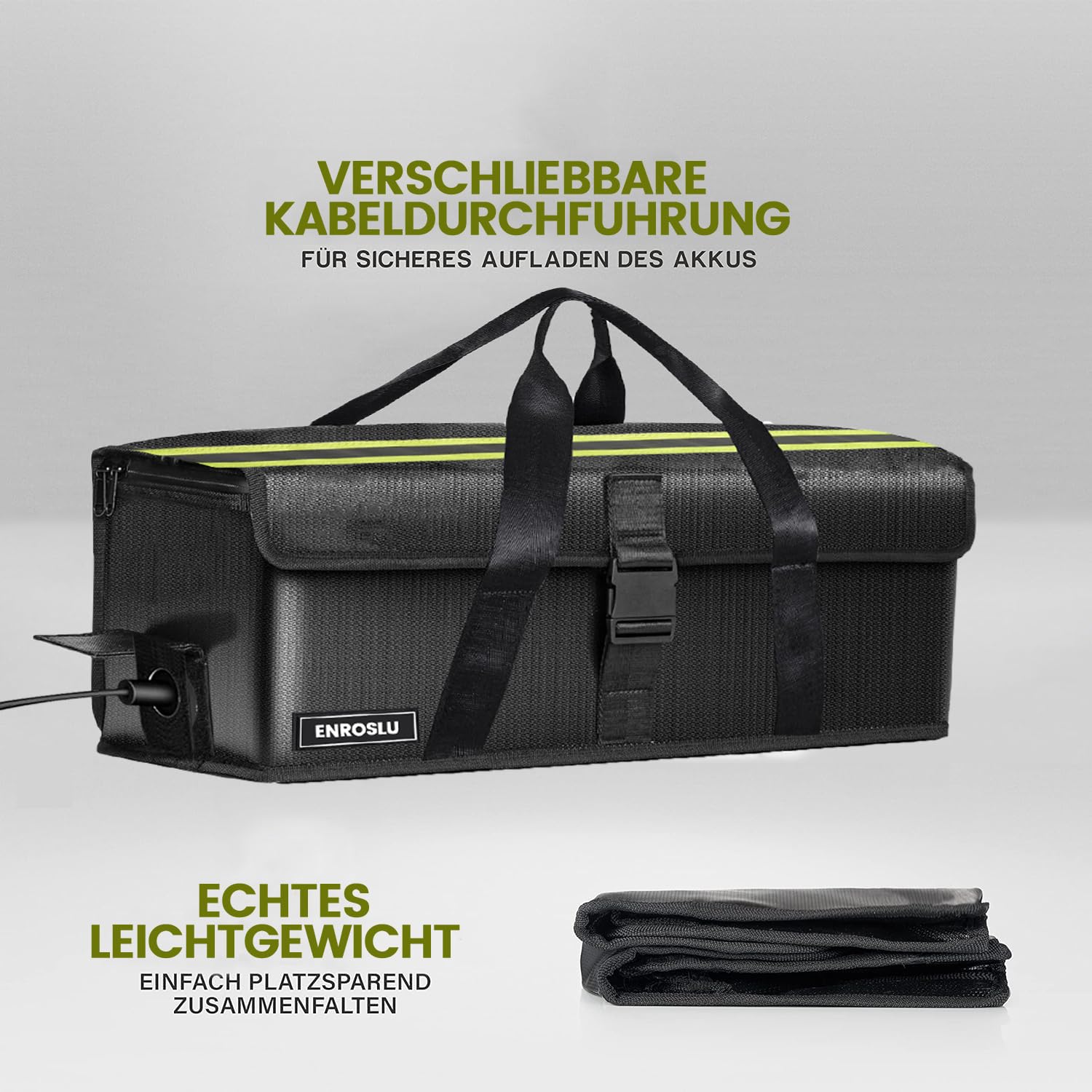 Ebike Battery Bag, 8 Layers Fire Protection, Fireproof Battery Bag up to 1800°C, Waterproof, Explosion-Proof, Transport, Charging