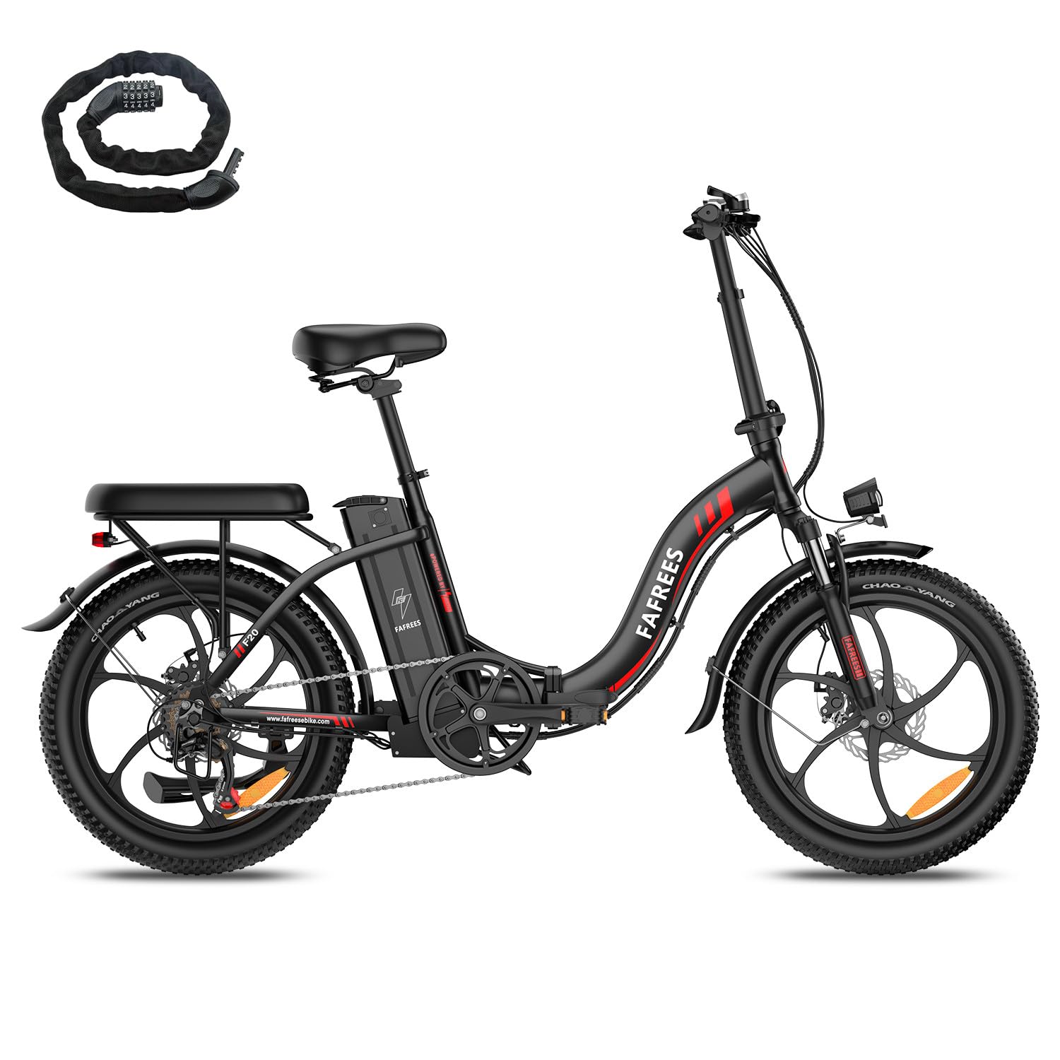 Fafrees F20 Folding Electric Bike for Adults, 36V 16Ah Removable Battery Ebike for Men and Ladies, 20 * 3.0 INCHES Fat Tire Pedal Assist E Bike, UK Stock