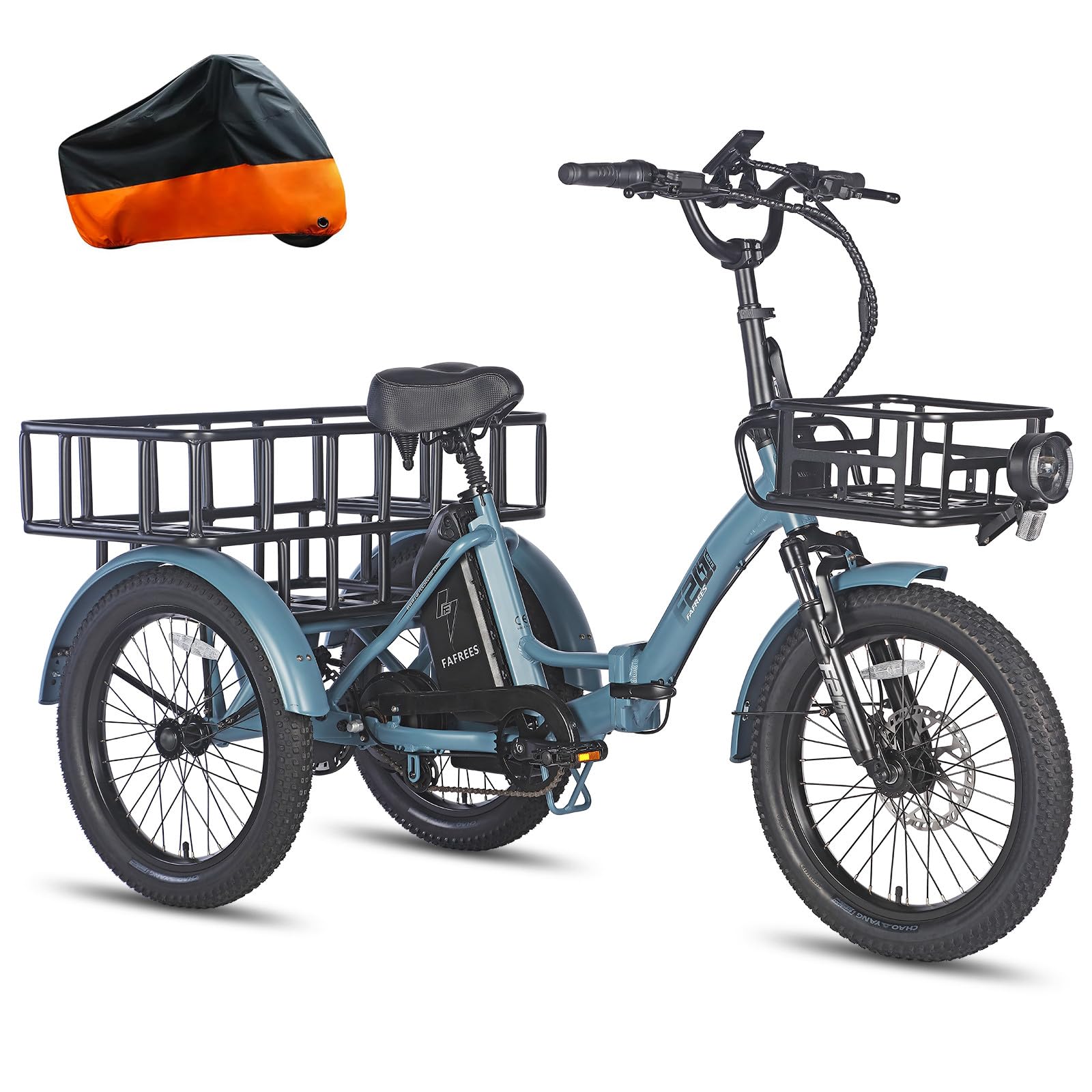 Fafrees F20 MATE Foldable Electric Tricycle for Adults – 3 Wheel Ebike, Fat Tire Cargo Trike, Adult Foldable Tricycle, Electric Trike, Urban Commuter & Leisure Ride