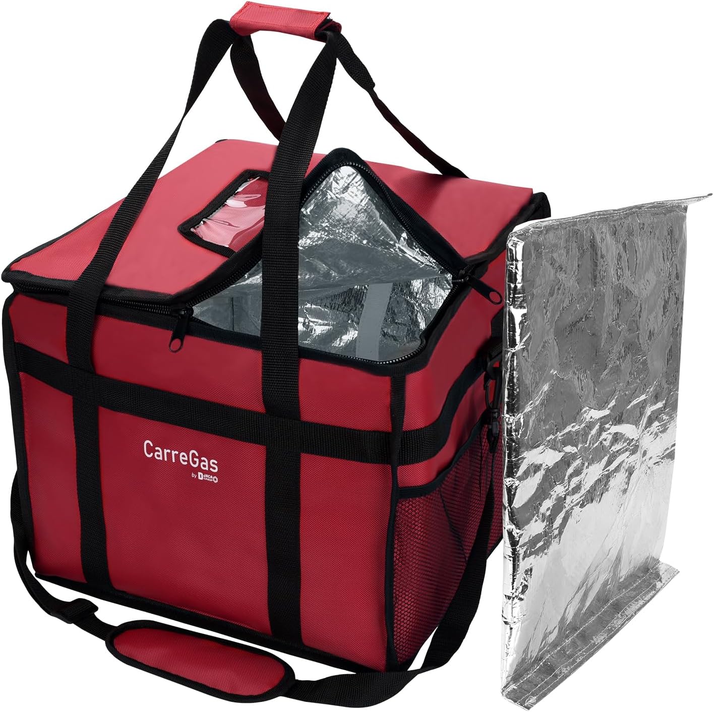 Backpack Premium Food Delivery Bag, Thermal Insulated Cooler Bag Large Capacity Suitable for Cold and Hot Food with Dividers, Takeaway Home Delivery, Suitable for Bike 40x40x43cm 68L