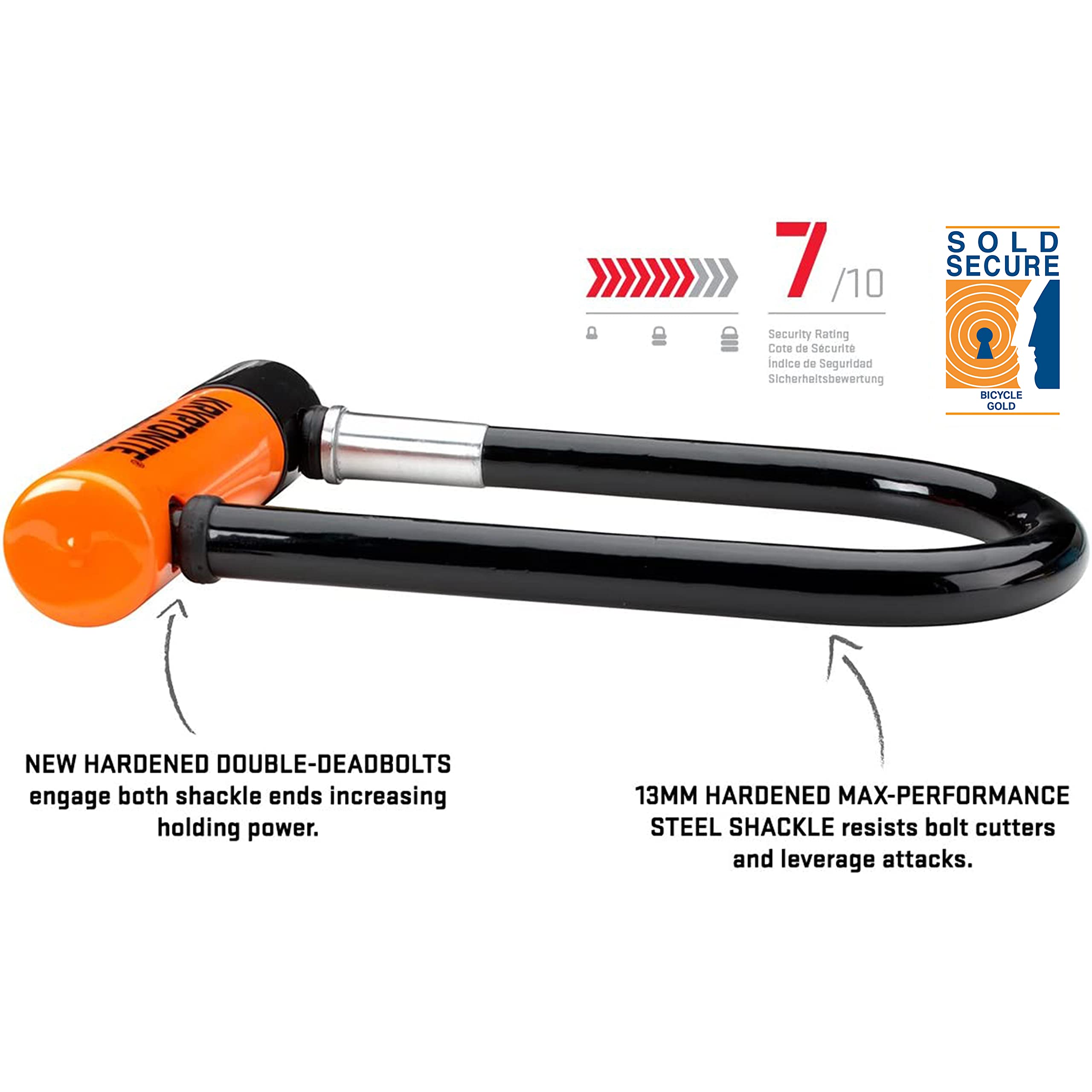 Kryptonite Evolution Mini-7 Bicycle U-Lock w/ 4’ KryptoFlex™ Double Loop Cable