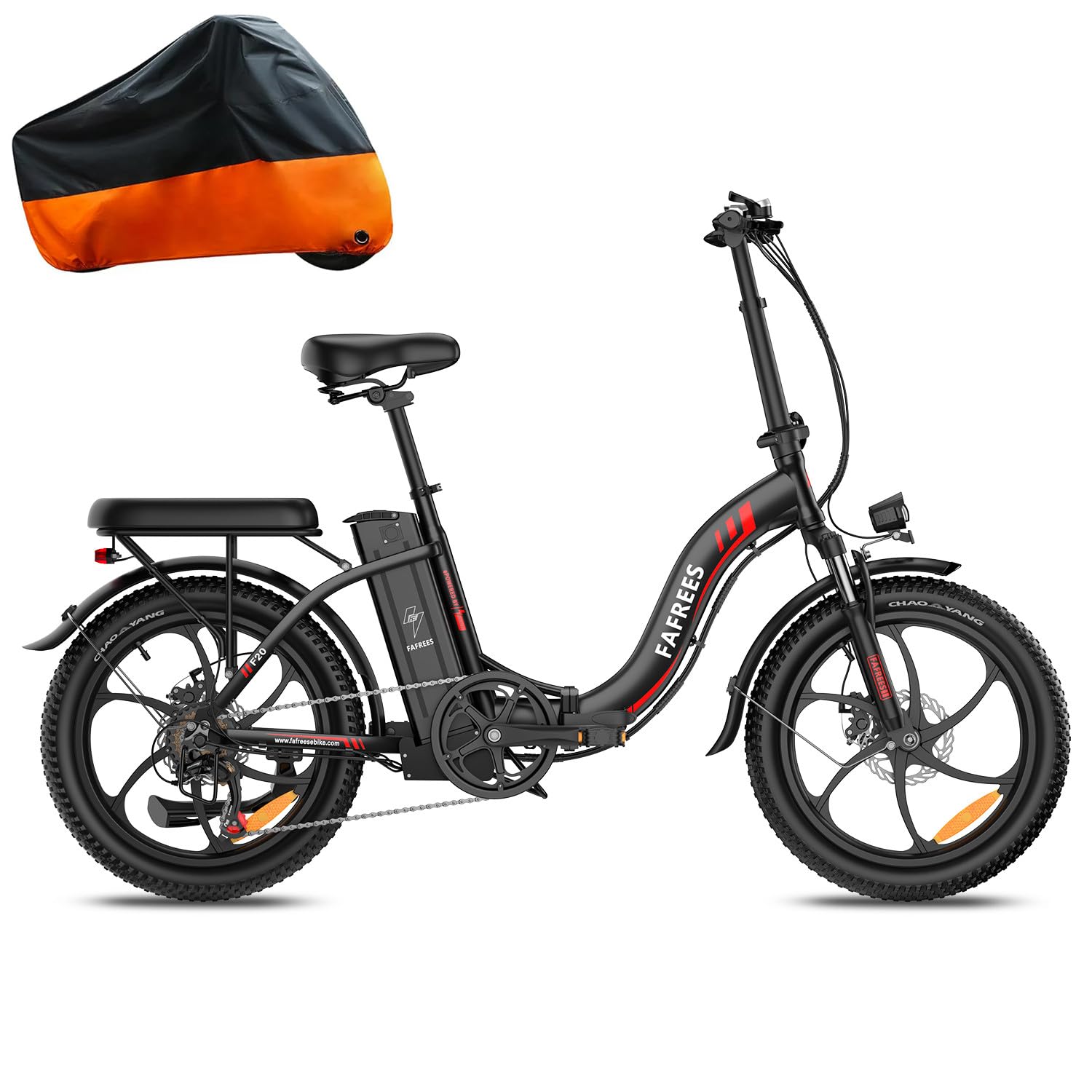 Fafrees F20 Folding Electric Bike for Adults, 36V 16Ah Removable Battery Ebike for Men and Ladies, 20 * 3.0 INCHES Fat Tire Pedal Assist E Bike, UK Stock