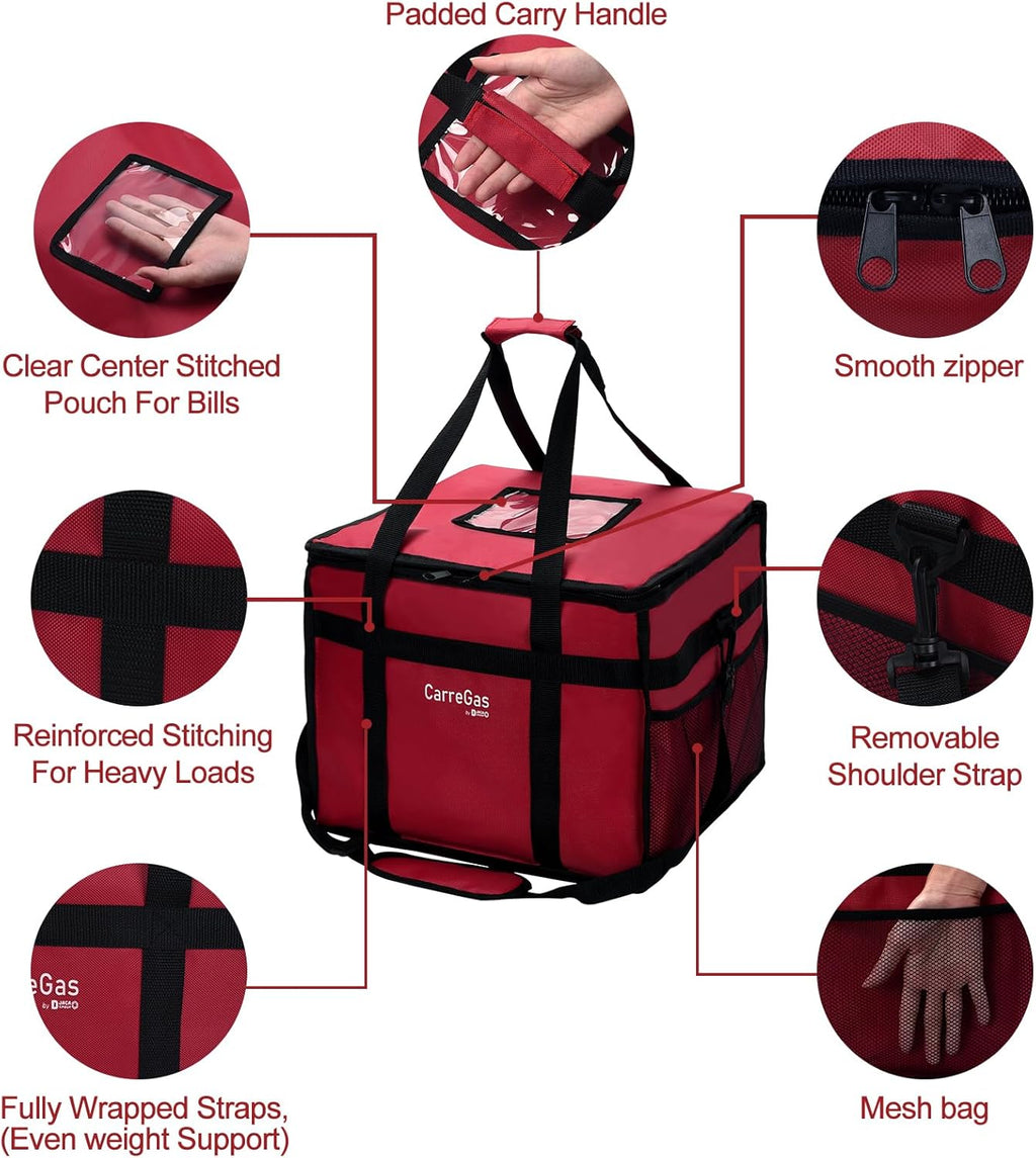 Backpack Premium Food Delivery Bag, Thermal Insulated Cooler Bag Large Capacity Suitable for Cold and Hot Food with Dividers, Takeaway Home Delivery, Suitable for Bike 40x40x43cm 68L