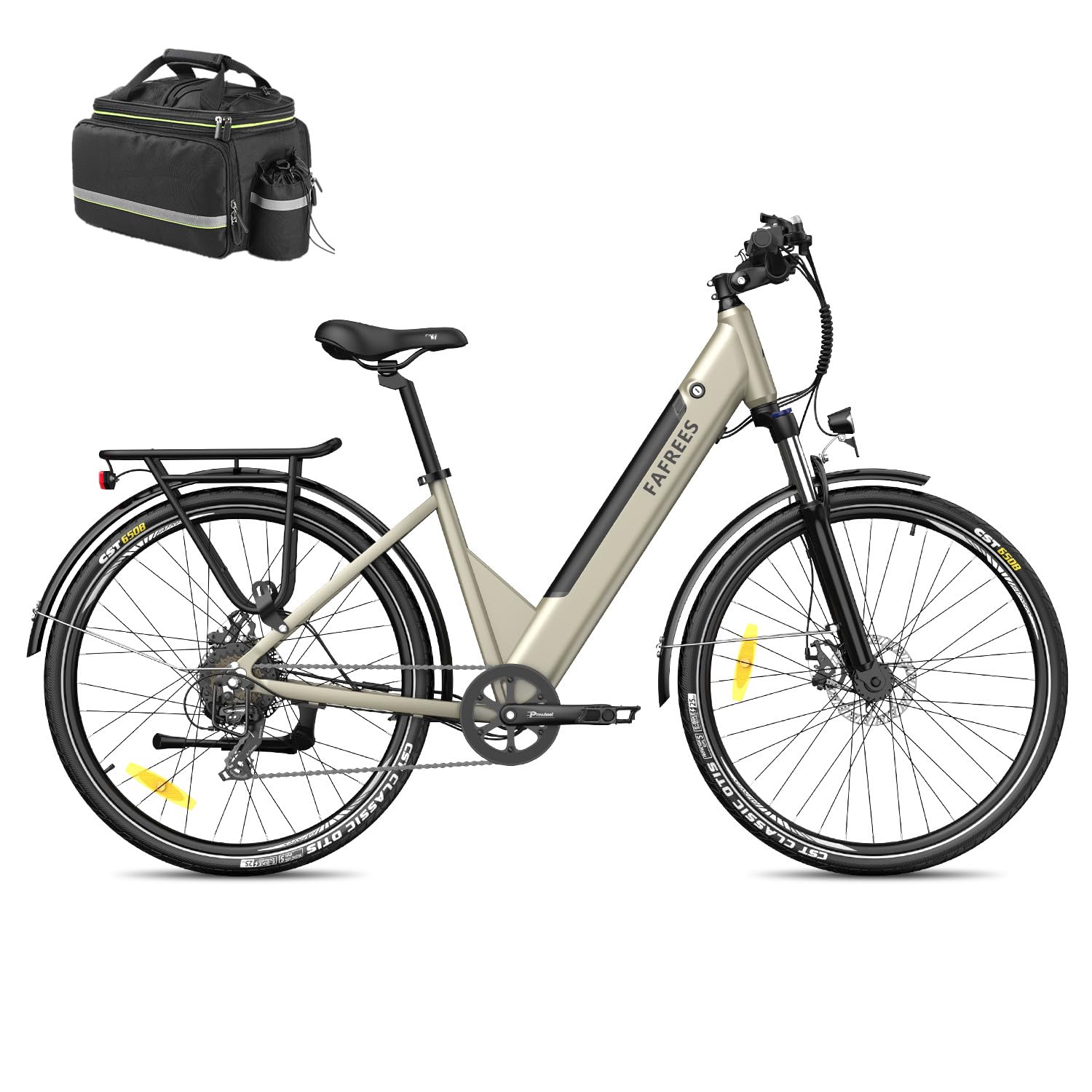 Fafrees Electric Bike for Adults WITH APP, 36V 14.5Ah/522Wh Removable Battery 100KM Pedal Assist Ebike, 27.5" Electric Bikes, 250W Electric Bicycle for City, 7 Speed Gears, F28 PRO EAPC