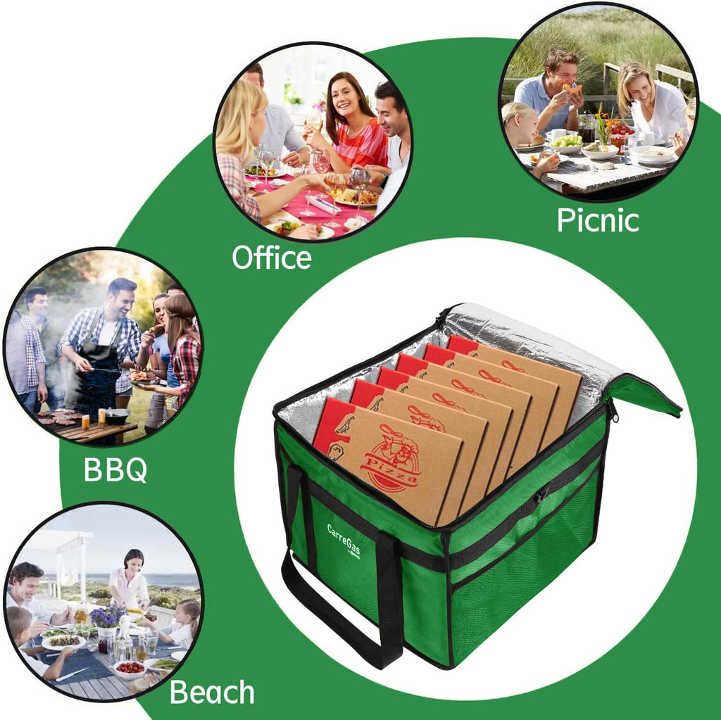 Backpack Premium Food Delivery Bag, Thermal Insulated Cooler Bag Large Capacity Suitable for Cold and Hot Food with Dividers, Takeaway Home Delivery, Suitable for Bike 40x40x43cm 68L