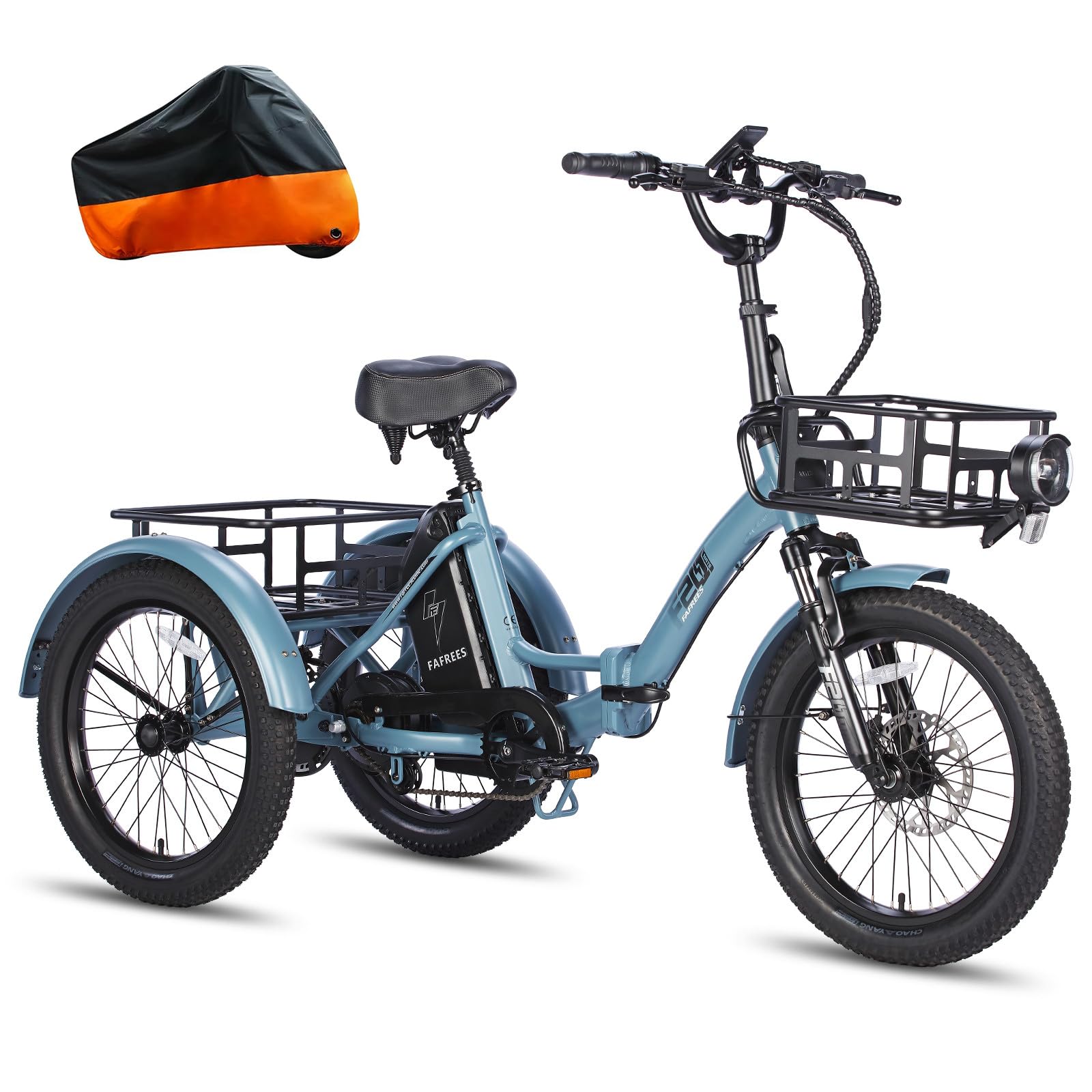 Fafrees F20 MATE Foldable Electric Tricycle for Adults – 3 Wheel Ebike, Fat Tire Cargo Trike, Adult Foldable Tricycle, Electric Trike, Urban Commuter & Leisure Ride