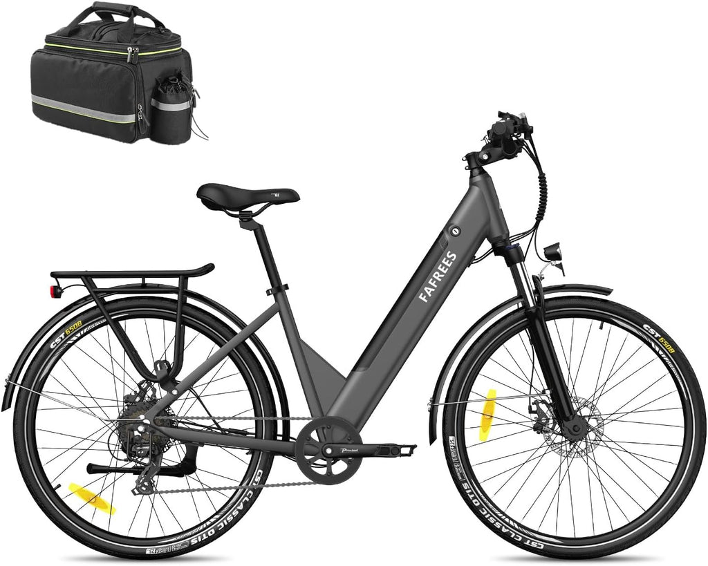 Fafrees Electric Bike for Adults WITH APP, 36V 14.5Ah/522Wh Removable Battery 100KM Pedal Assist Ebike, 27.5" Electric Bikes, 250W Electric Bicycle for City, 7 Speed Gears, F28 PRO EAPC
