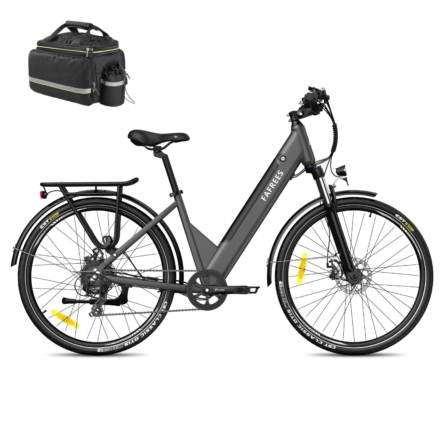 Fafrees Electric Bike for Adults WITH APP, 36V 14.5Ah/522Wh Removable Battery 100KM Pedal Assist Ebike, 27.5" Electric Bikes, 250W Electric Bicycle for City, 7 Speed Gears, F28 PRO EAPC