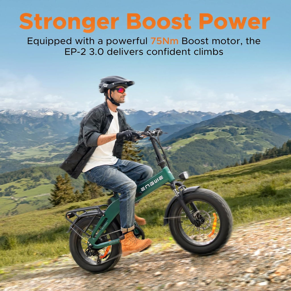 ENGWE EP-2 3.0 Boost E-Bike Folding Bike, 48V 13.5Ah Battery up to 120km, Torque Sensor & Foldable Design with Hydraulic Brakes and APP for Any Terrain