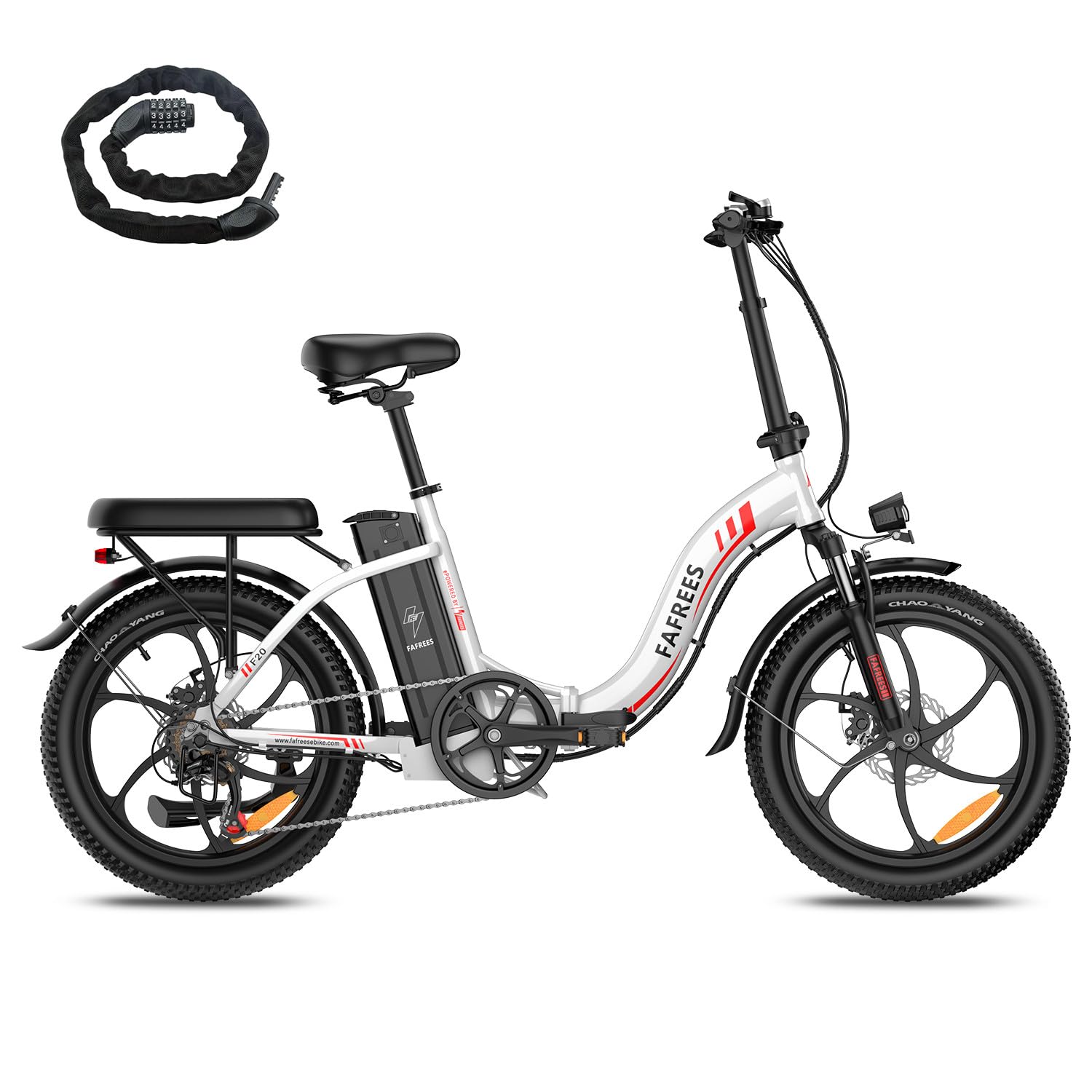 Fafrees F20 Folding Electric Bike for Adults, 36V 16Ah Removable Battery Ebike for Men and Ladies, 20 * 3.0 INCHES Fat Tire Pedal Assist E Bike, UK Stock
