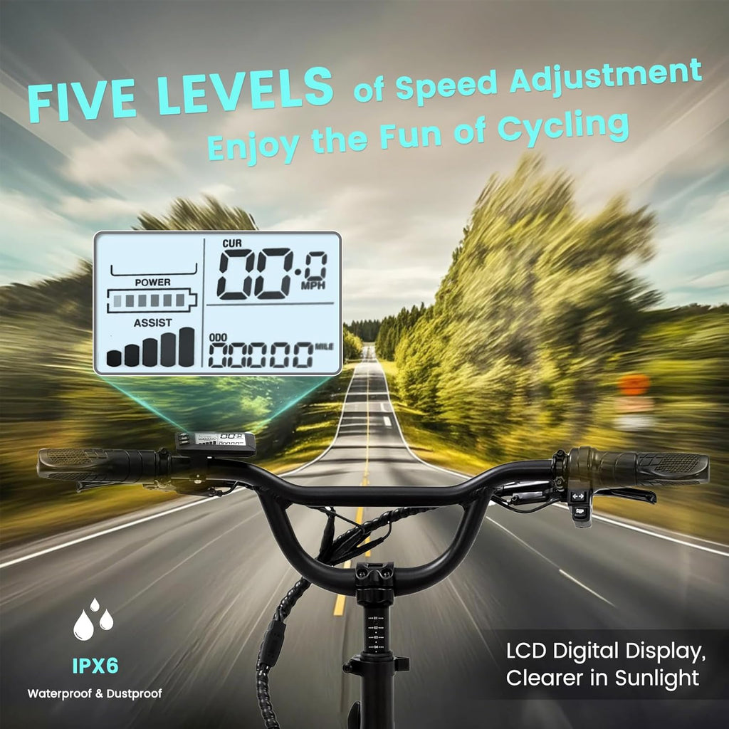 MOONCOOL Folding Electric Bike for Adults, 20" Folding Electric Trike with 36V 20AH Removable Battery, 250W Motor Electric Bicycle, LCD-Display, Range 167KM, IP65, 45NM E-Bikes with Large Baskets